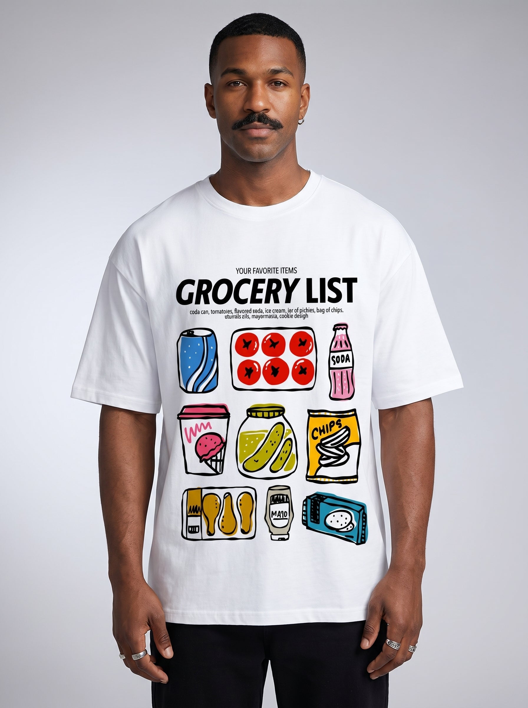Grocery List - Oversized Graphic T-Shirt