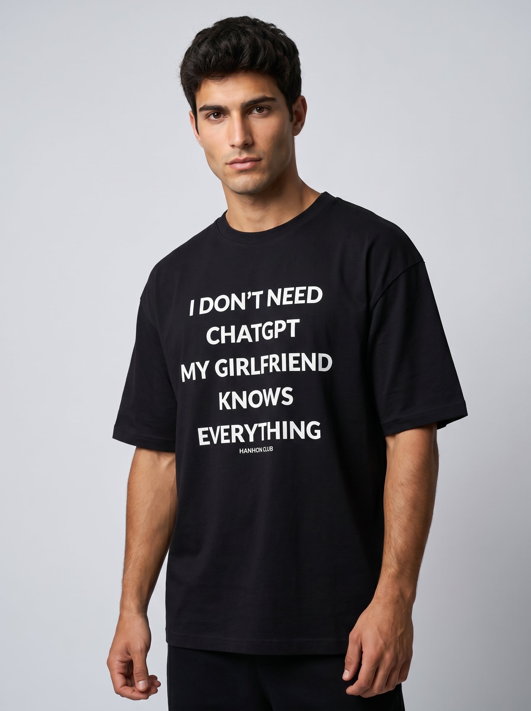 I Don’t Need ChatGPT- Black Oversized T-Shirt