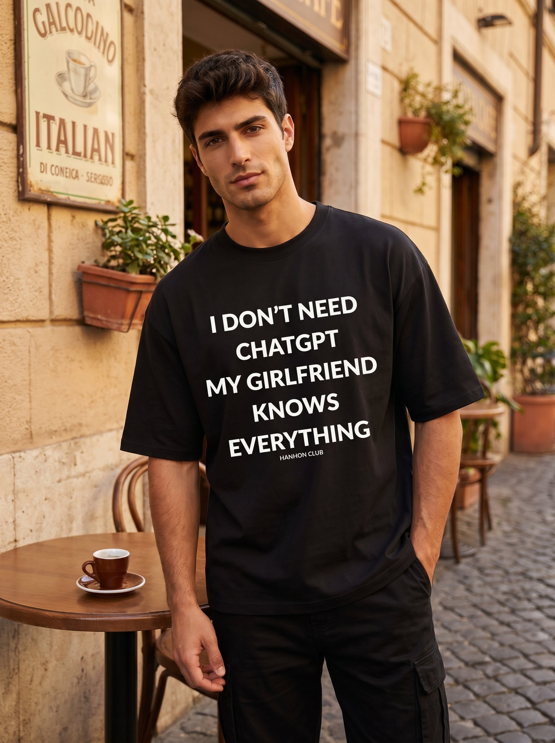 I Don’t Need ChatGPT- Black Oversized T-Shirt