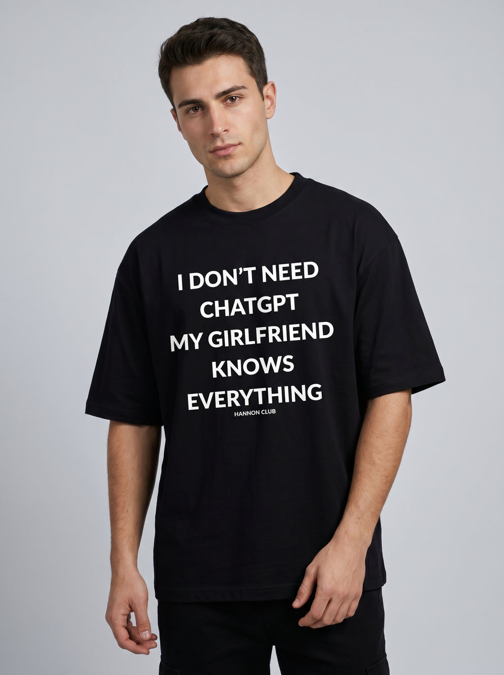 I Don’t Need ChatGPT- Black Oversized T-Shirt