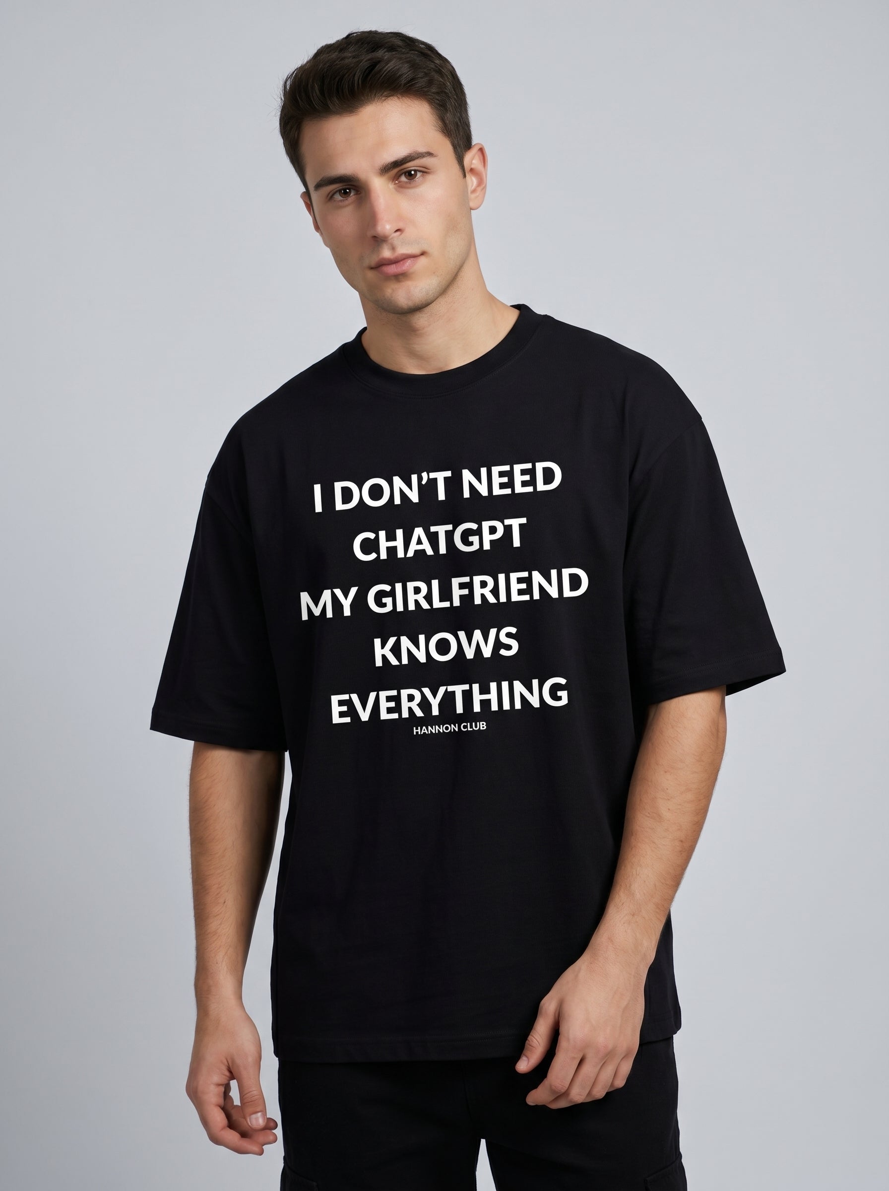 I Don’t Need ChatGPT- Black Oversized T-Shirt