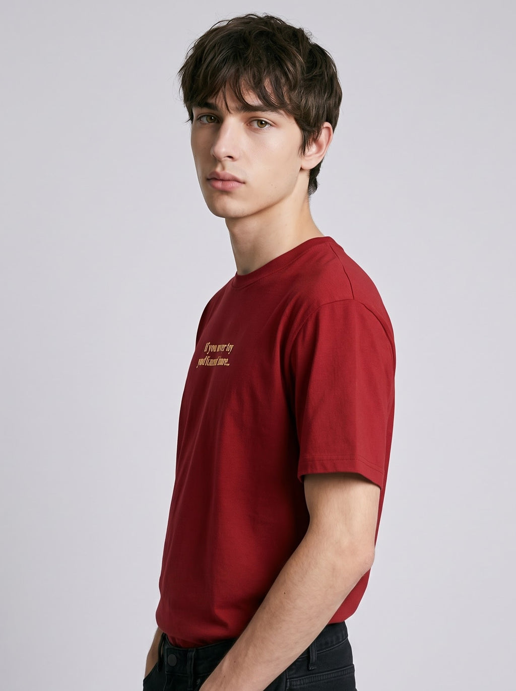 “If You Never Try, You’ll Never Know” T‑Shirt – Red