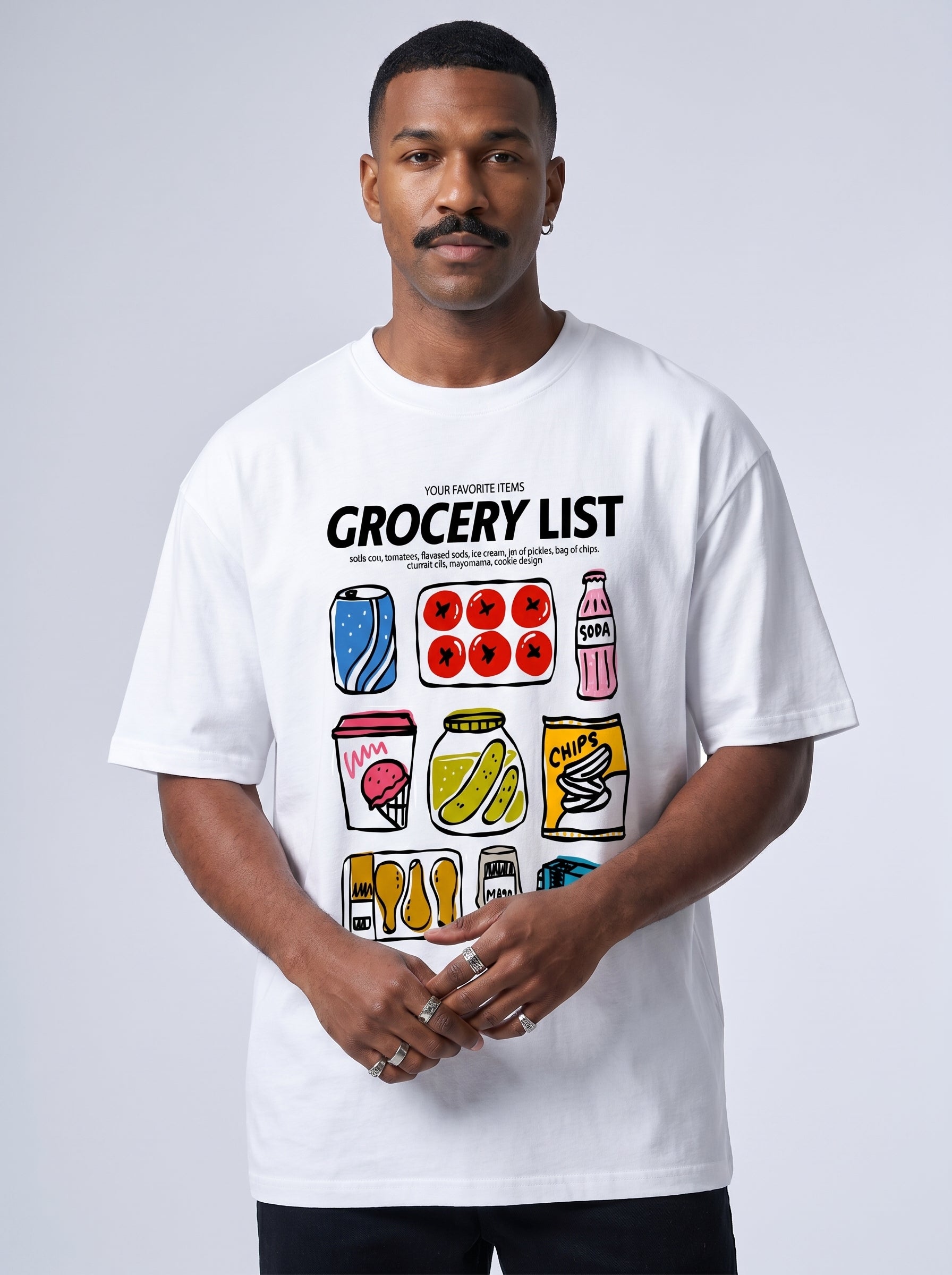 Grocery List - Oversized Graphic T-Shirt