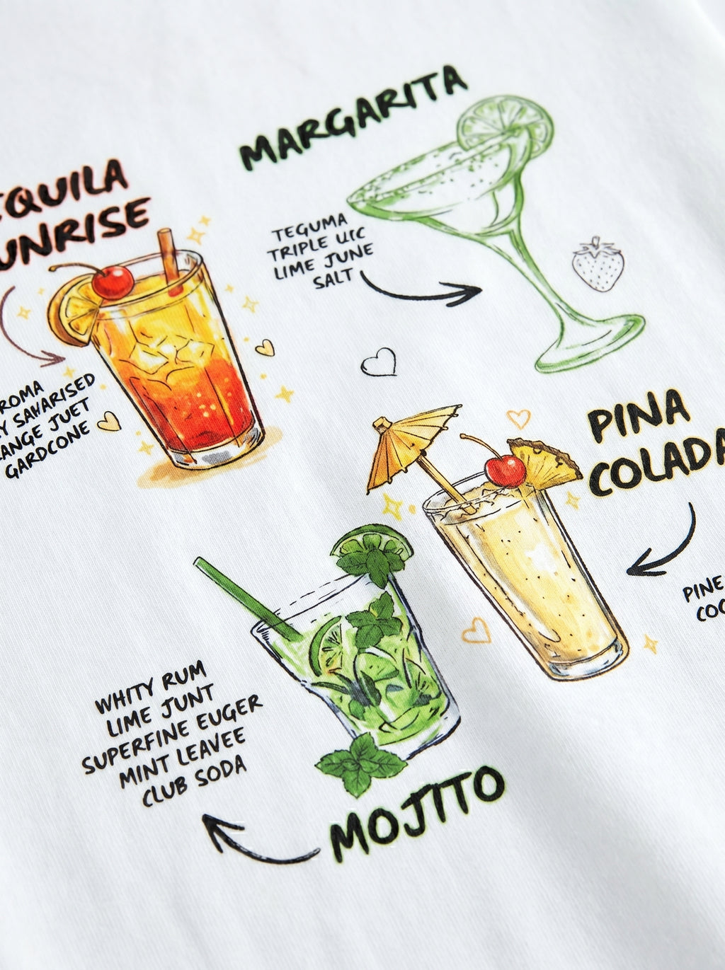 Summer Cocktail - White Oversized T-Shirt