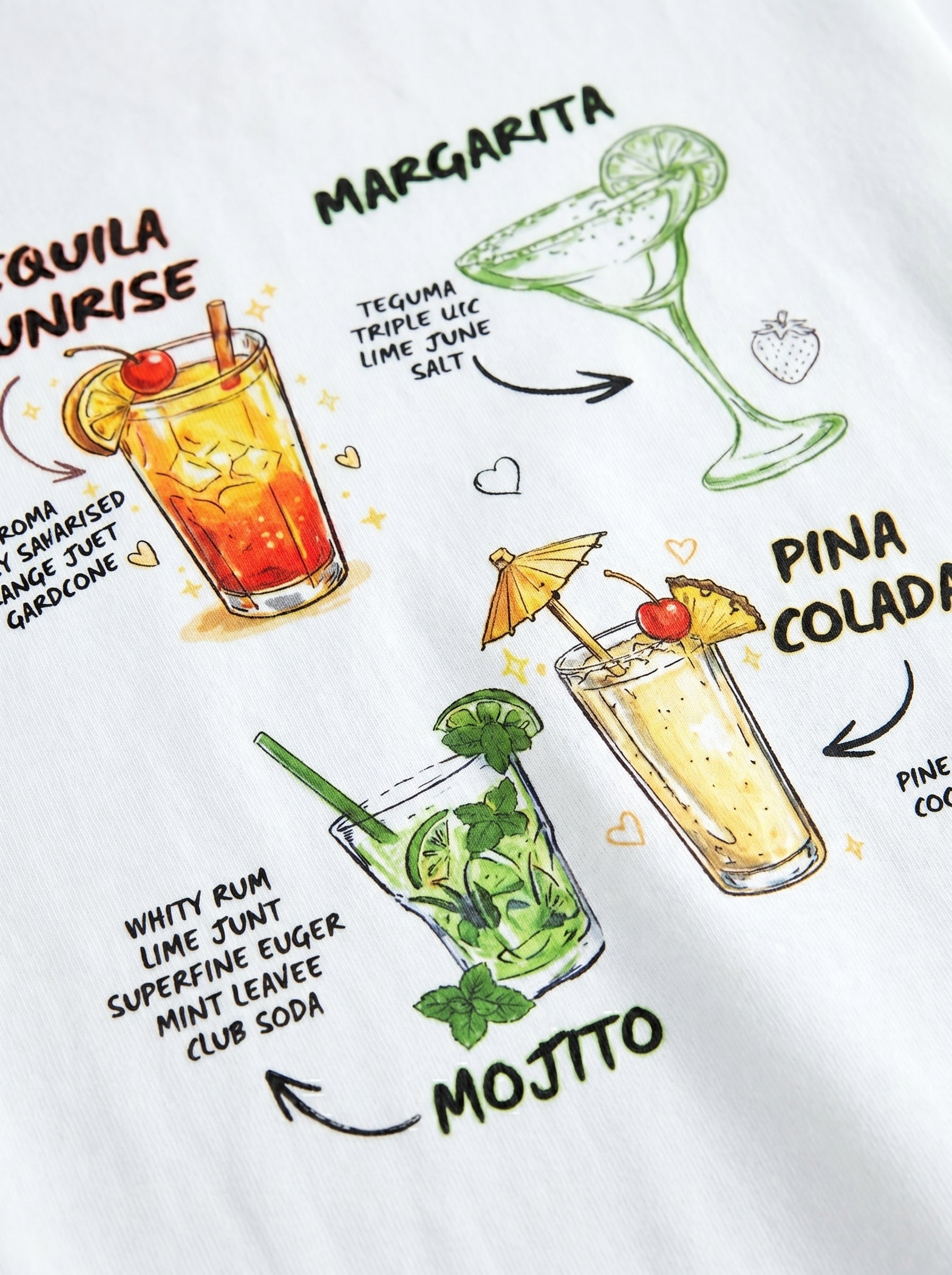 Summer Cocktail - White Oversized T-Shirt