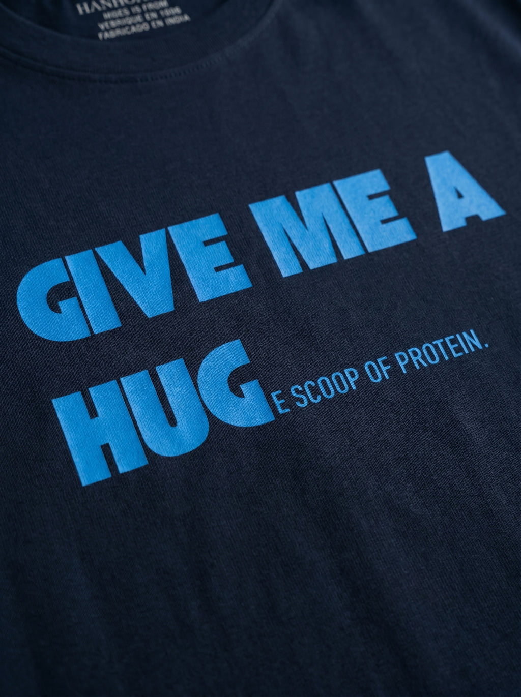 Give Me A Hug - Regular Fit Navy Blue T-Shirt