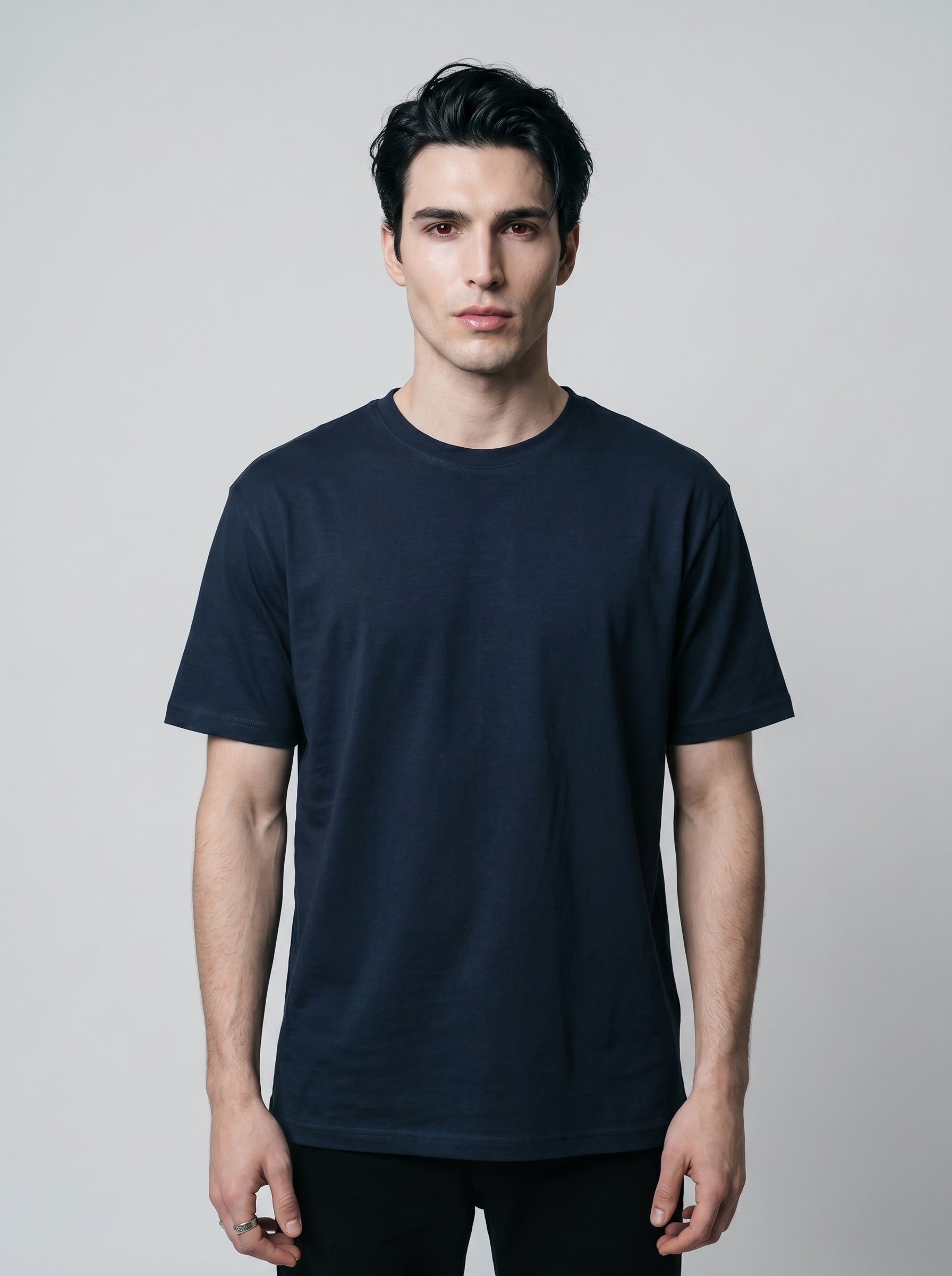 Essential Navy Blue Cotton T-Shirt - Regular Fit