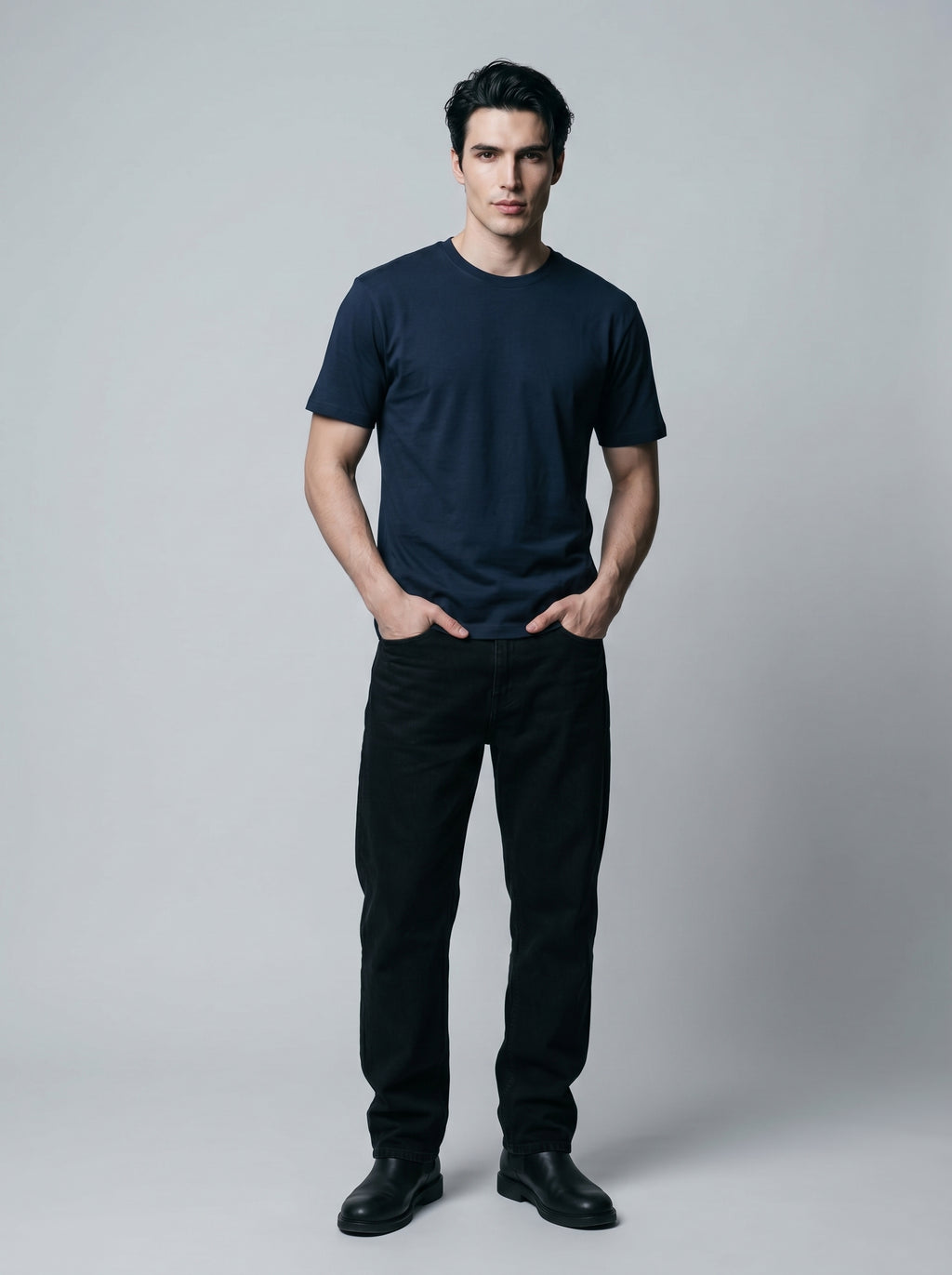 Essential Navy Blue Cotton T-Shirt - Regular Fit