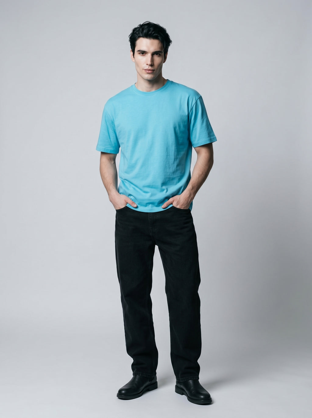 Essential Sky Blue Cotton T-Shirt - Regular Fit