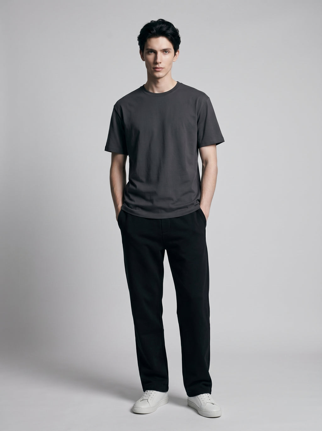 Essential Steel Grey Cotton T-Shirt - Regular Fit