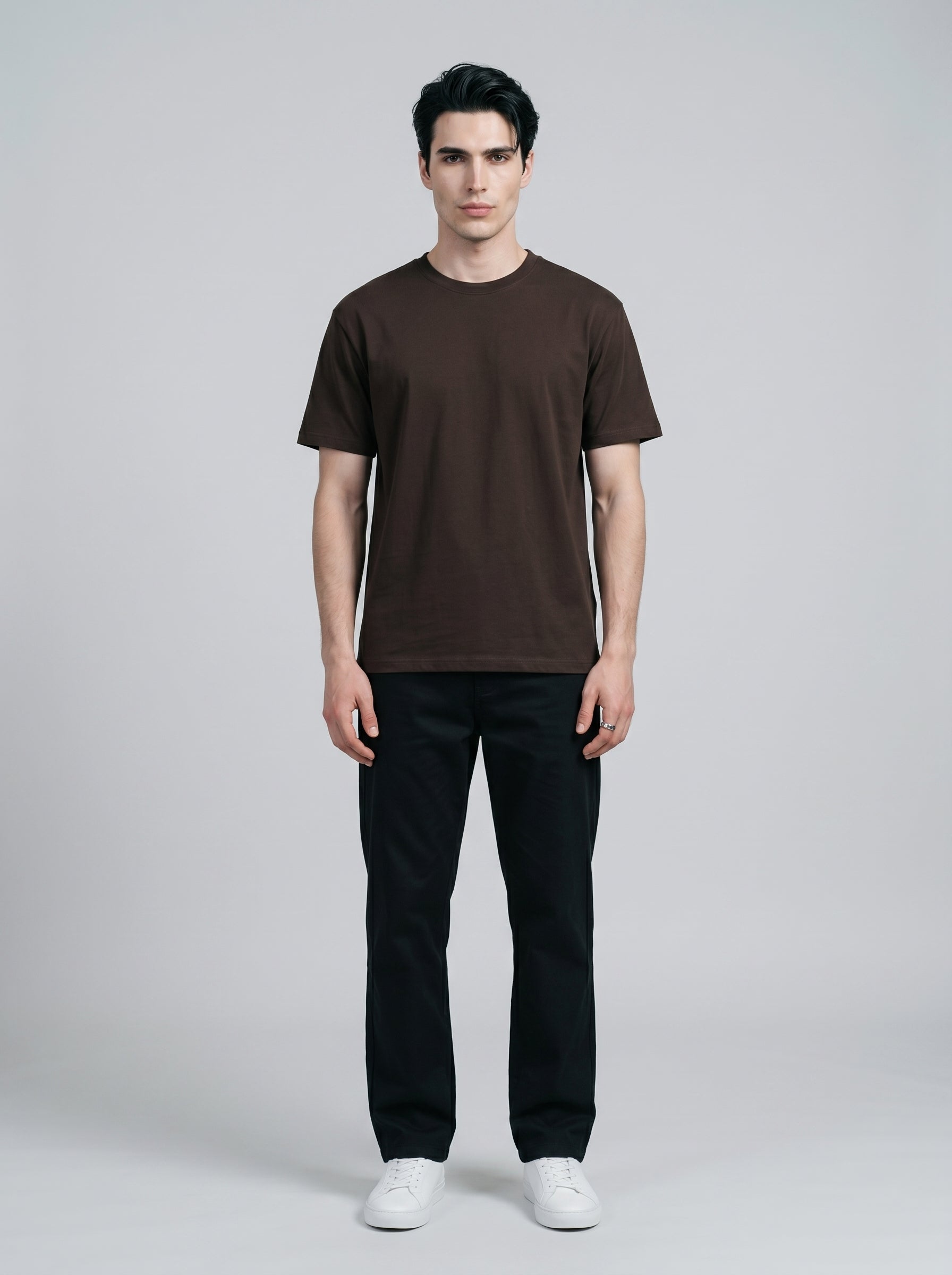 Essential Coffee Brown Cotton T-Shirt - Regular Fit