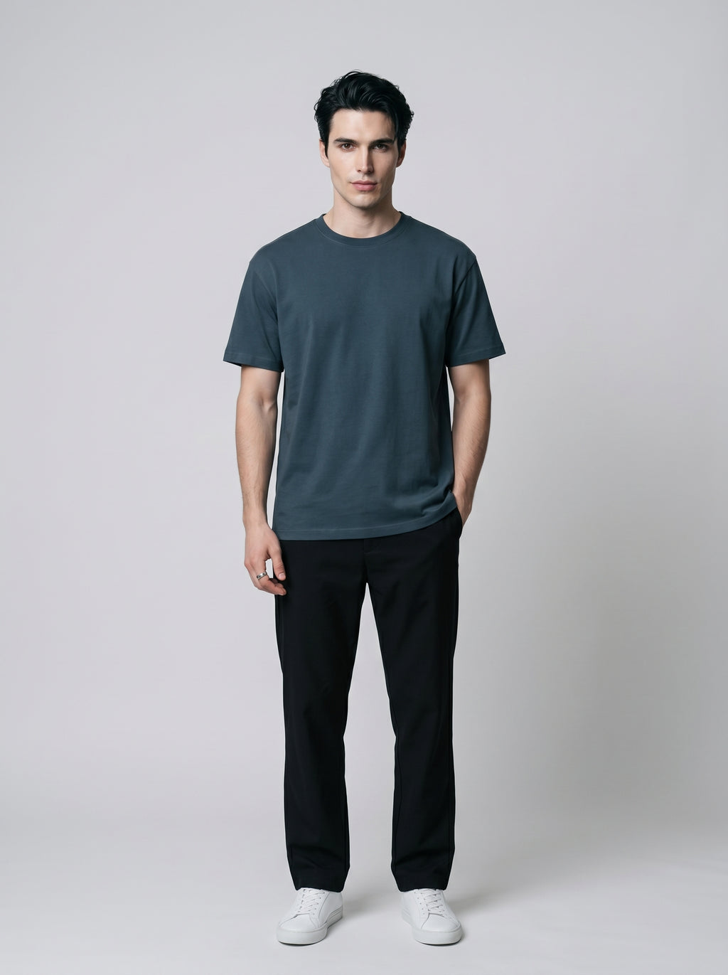 Essential Petrol Blue Cotton T-Shirt - Regular Fit