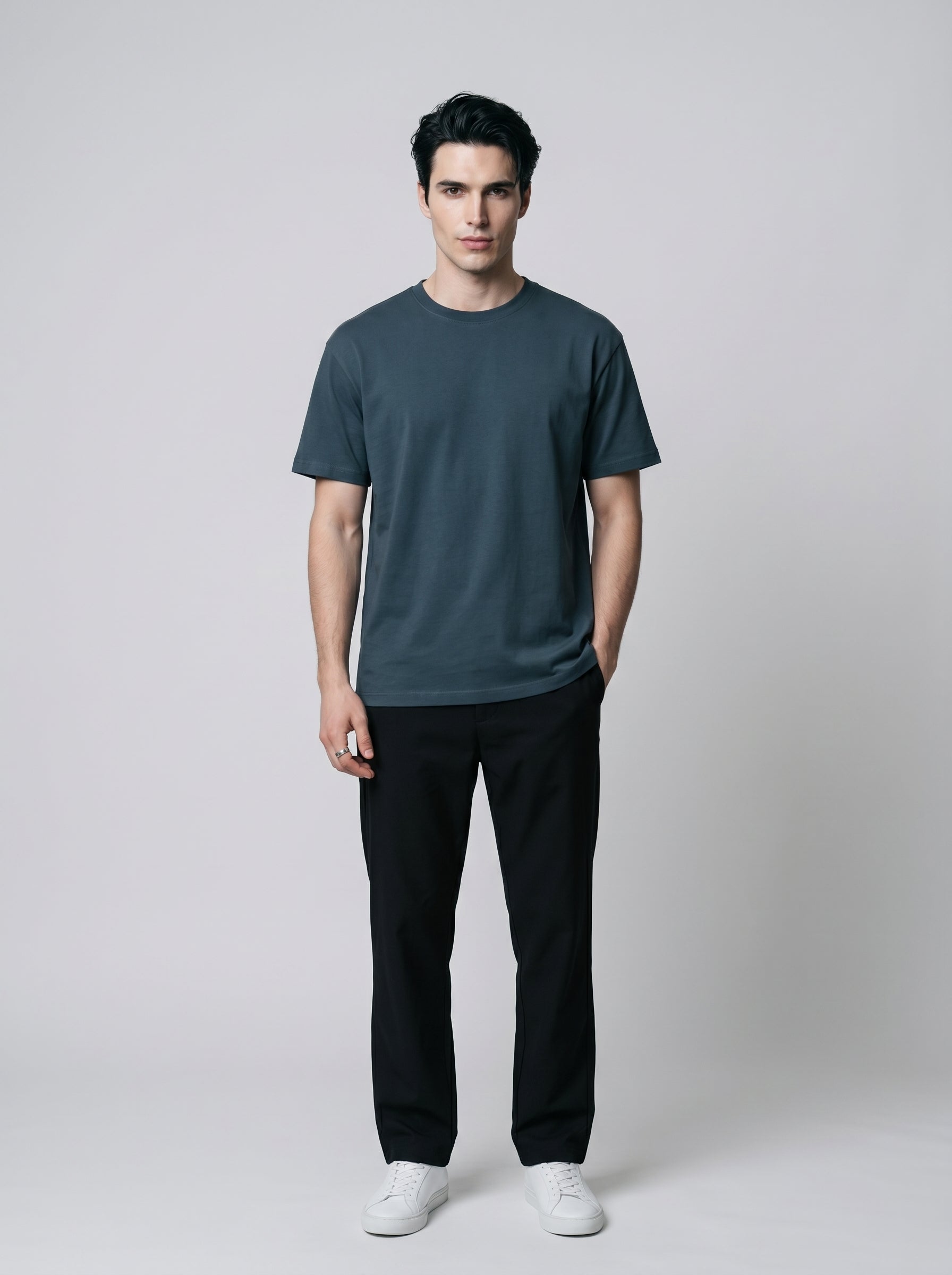 Essential Petrol Blue Cotton T-Shirt - Regular Fit