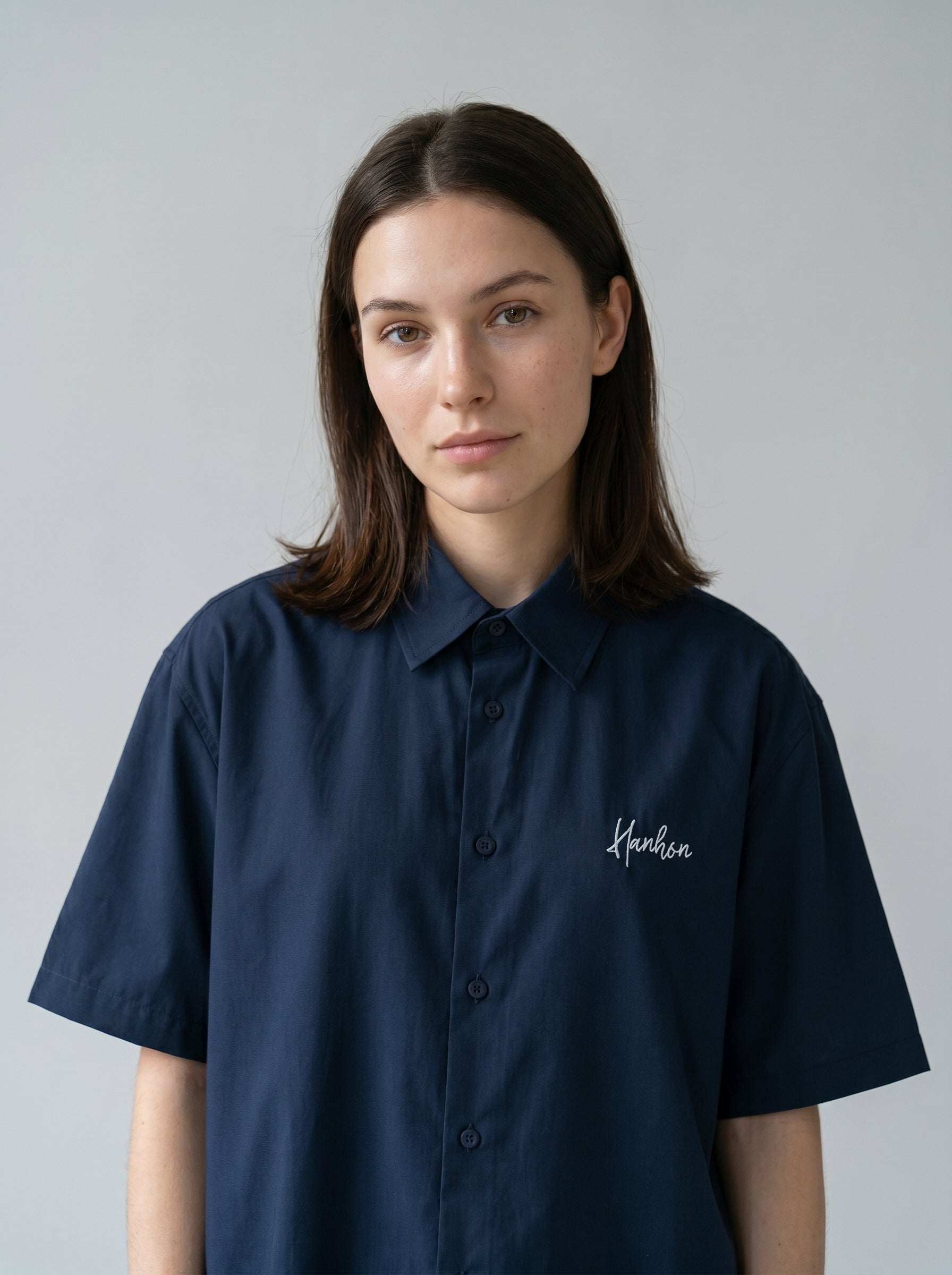 Navy Blue Oversized Shirt - Unisex