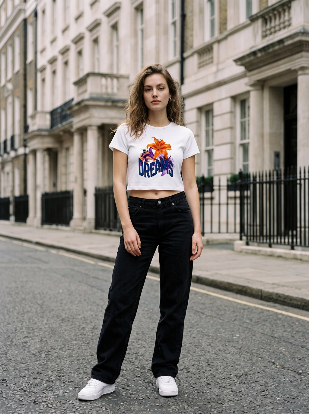 DREAMS – White Baby Tee