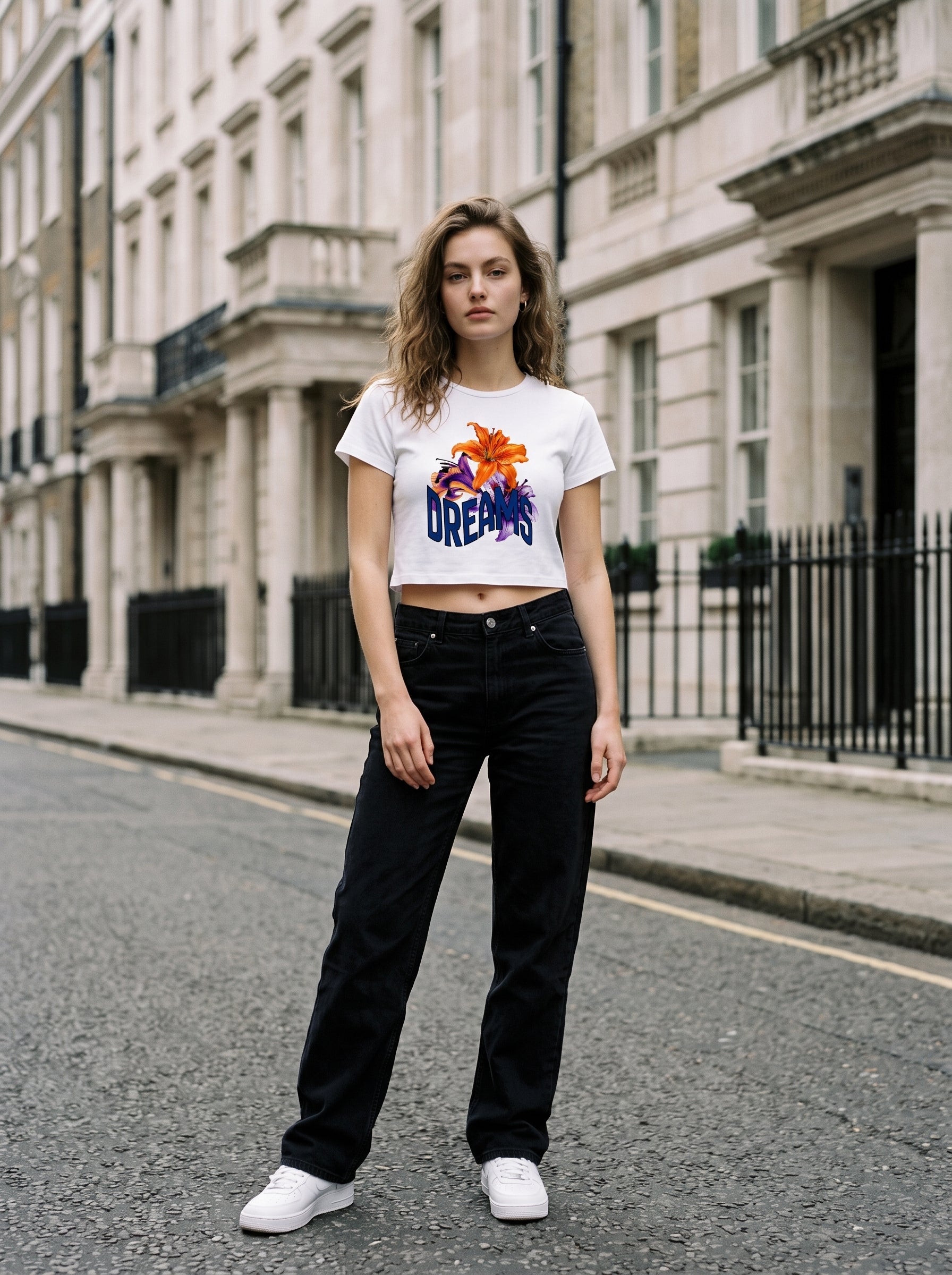 DREAMS – White Baby Tee