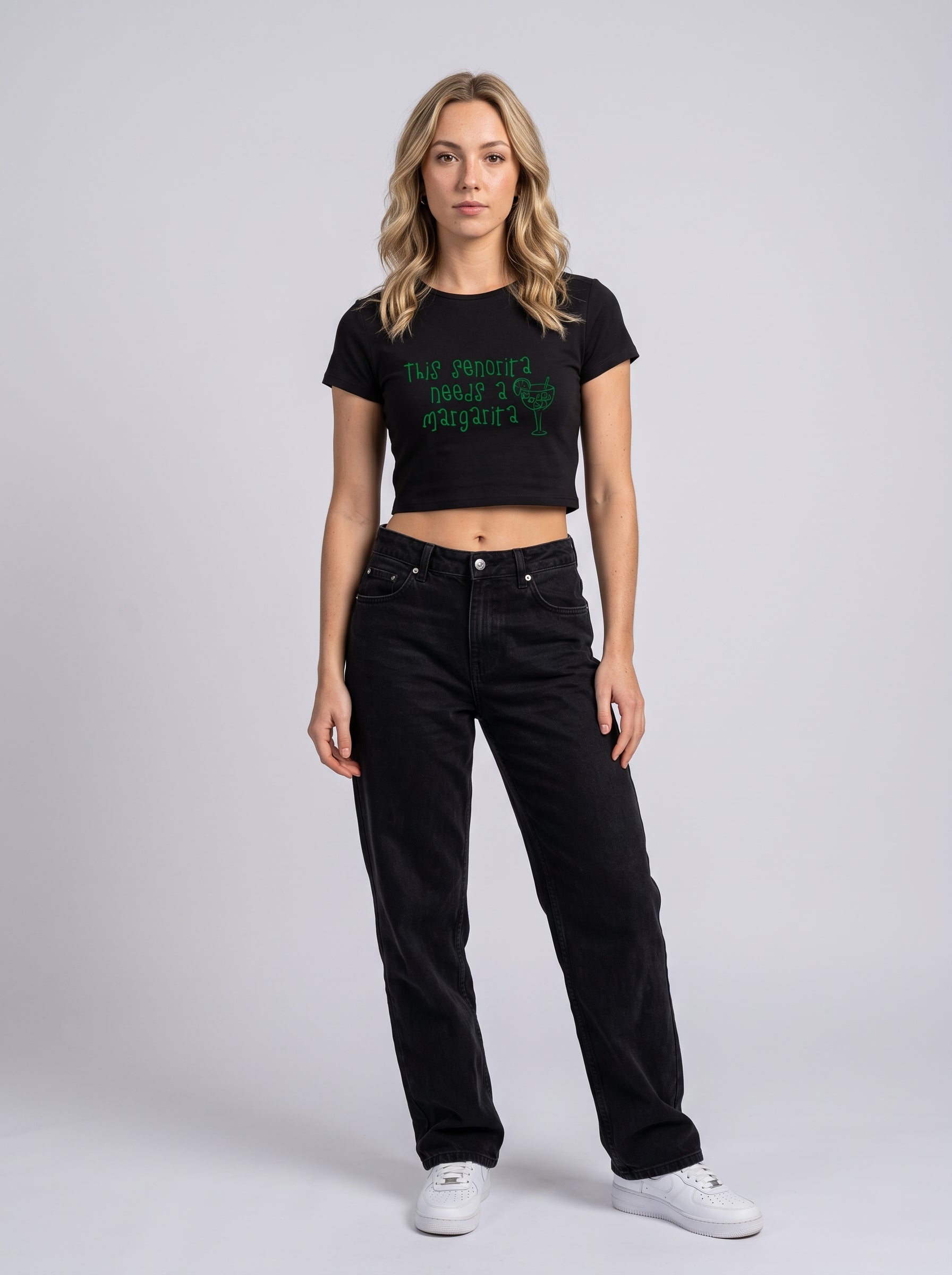 Senorita Needs a Margarita – Black Baby Tee