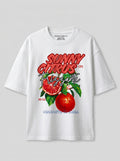 Sunny Citrus – White Oversized T-Shirt