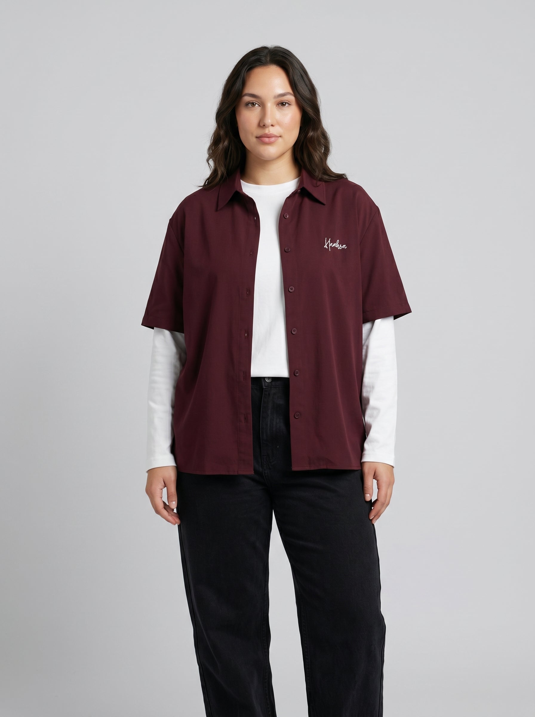 Maroon Oversized Shirt - Unisex