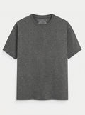 Essential Charcoal Melange Cotton T-Shirt - Regular Fit
