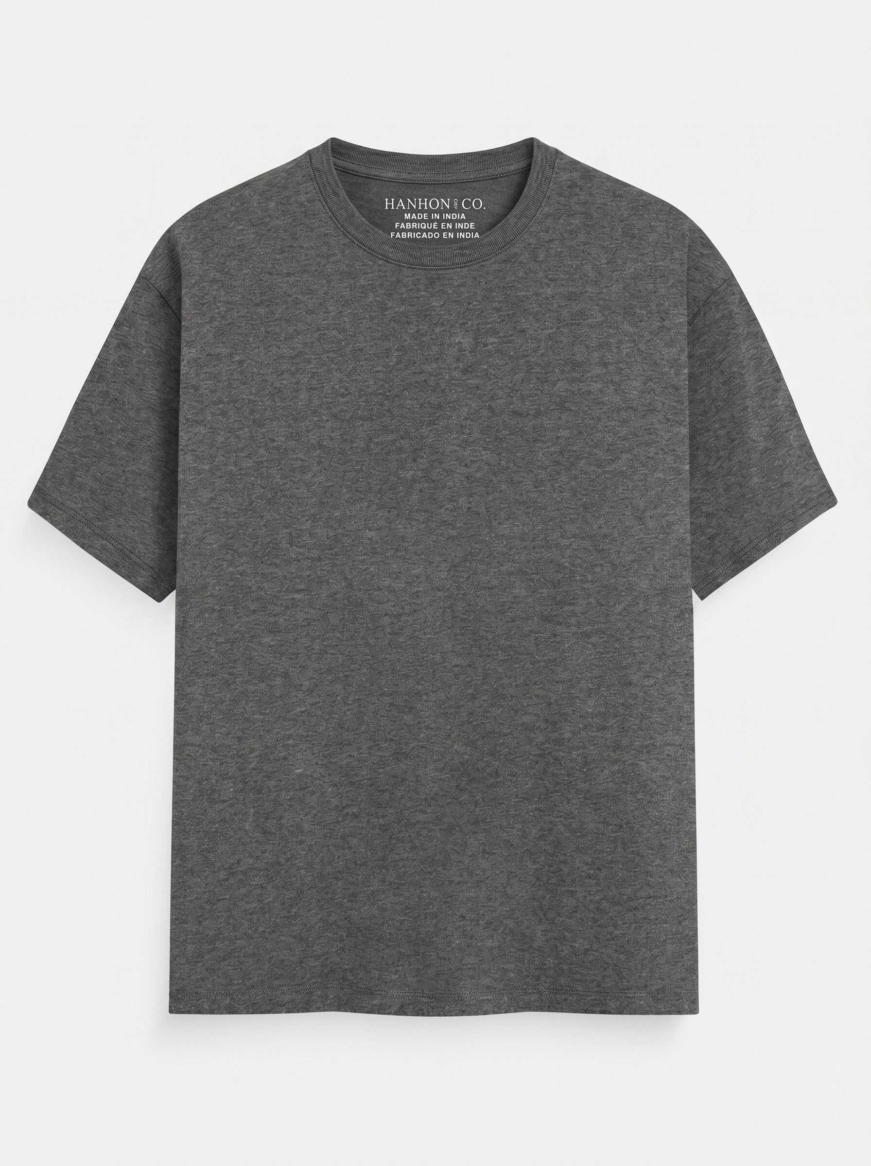 Essential Charcoal Melange Cotton T-Shirt - Regular Fit