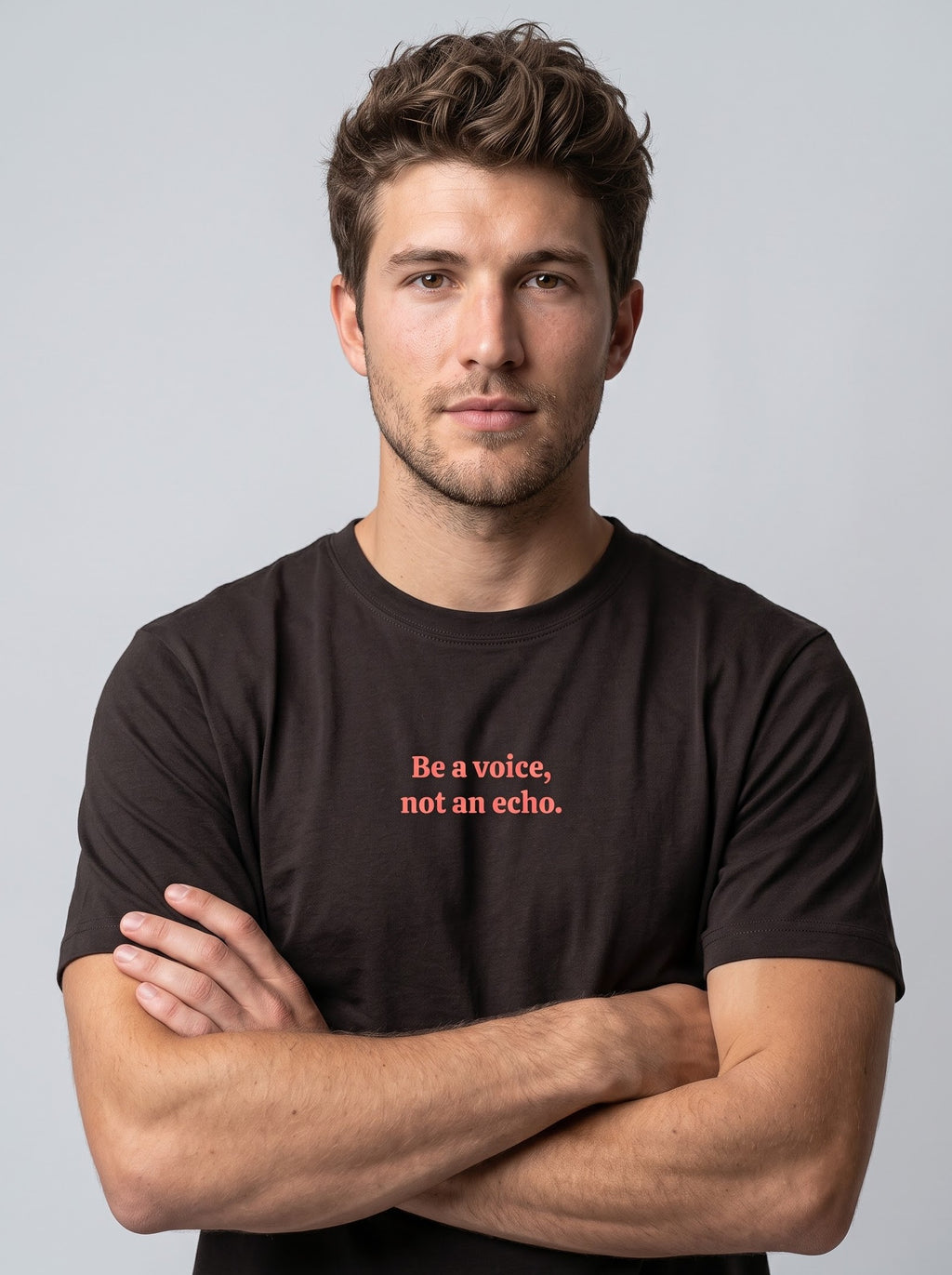 “Be a Voice, Not an Echo” T‑Shirt – Coffee Brown