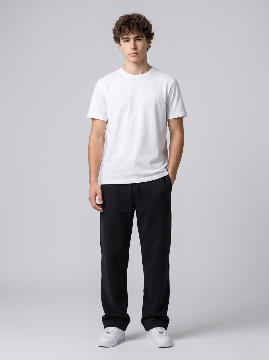 Unisex Black Terry Sweatpants - Relaxed Fit