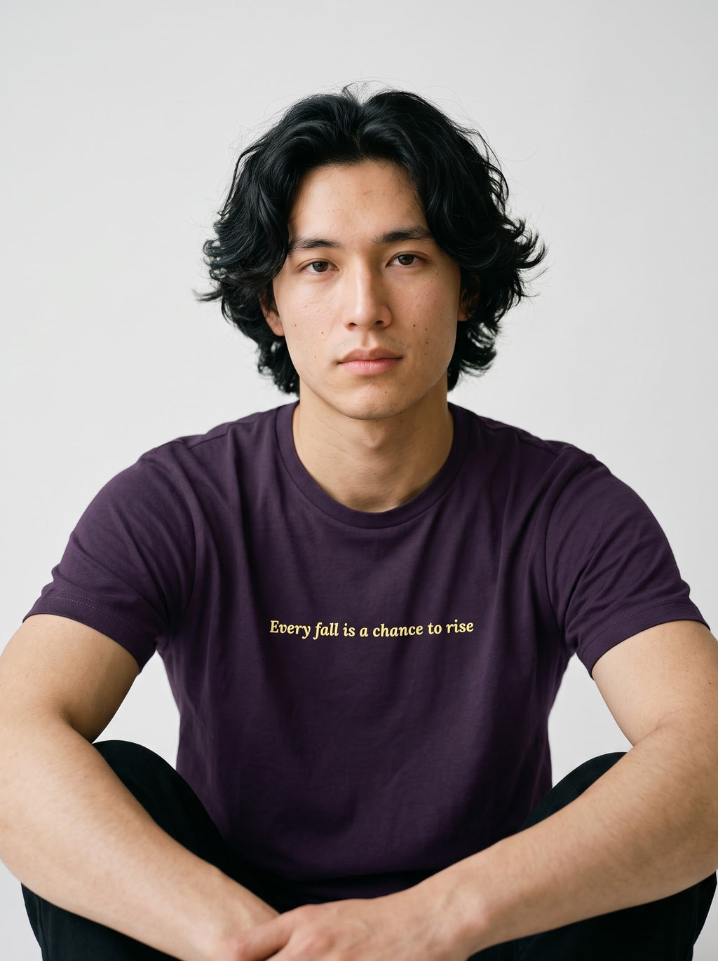 “Every Fall Is a Chance to Rise” T‑Shirt – Purple