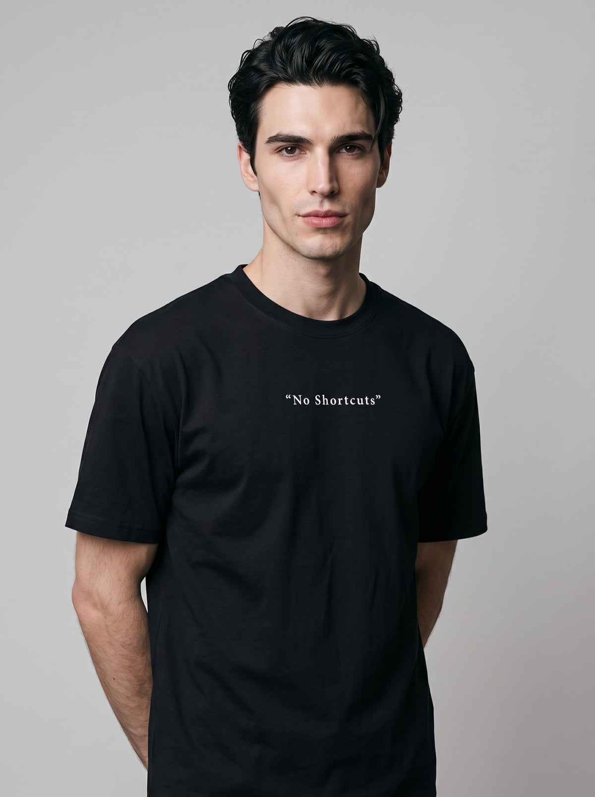 “No Shortcuts” T‑Shirt – Black