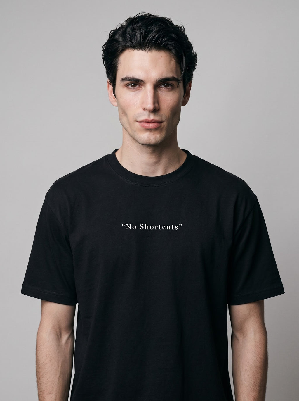 “No Shortcuts” T‑Shirt – Black
