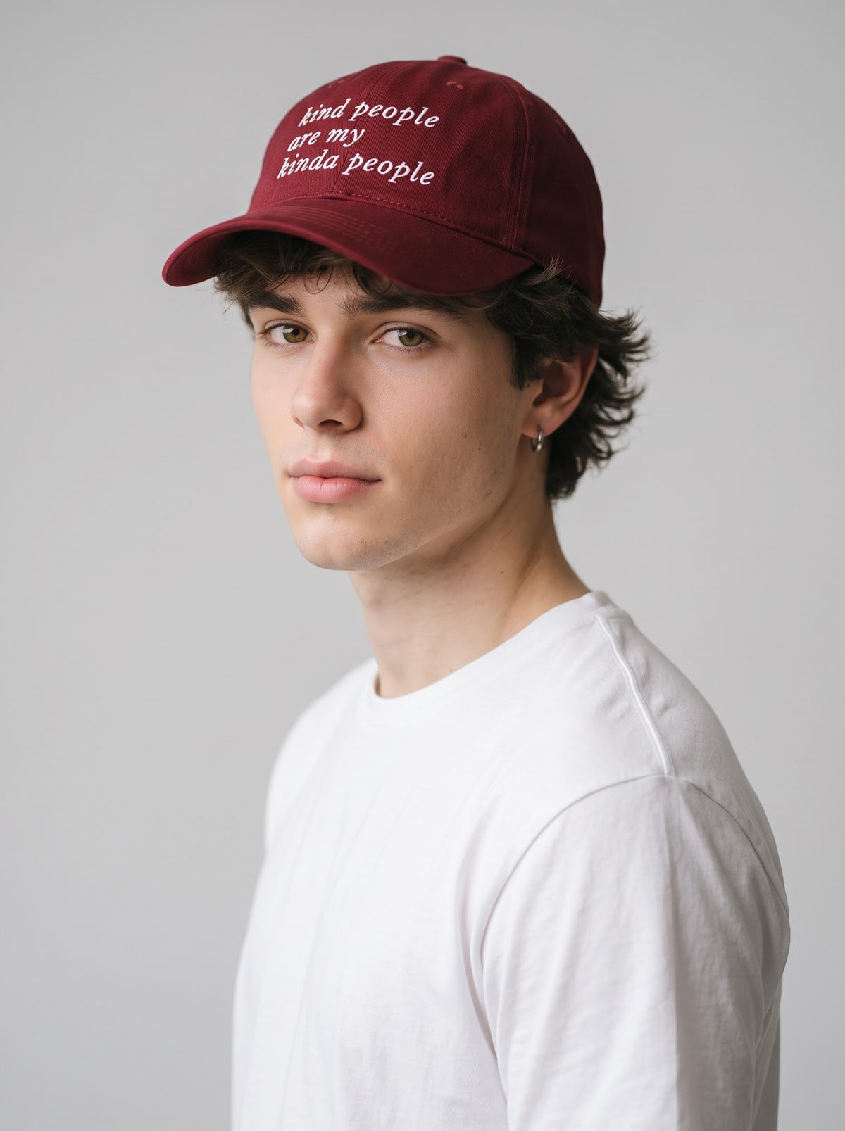 “Kind People Are My Kinda People” Embroidered Cap – Red