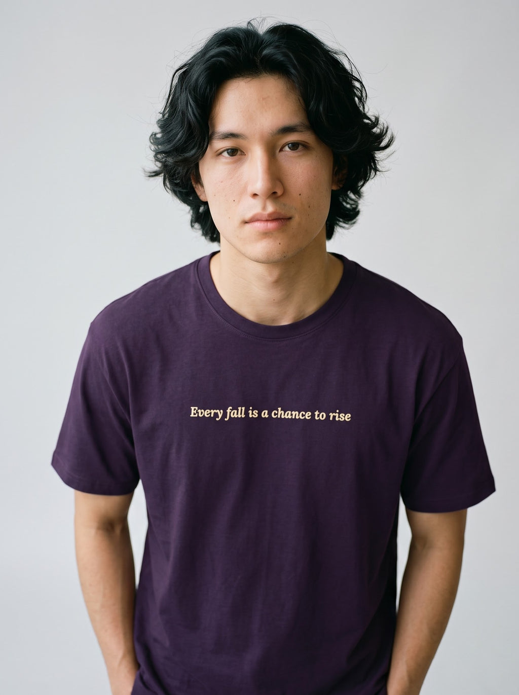 “Every Fall Is a Chance to Rise” T‑Shirt – Purple