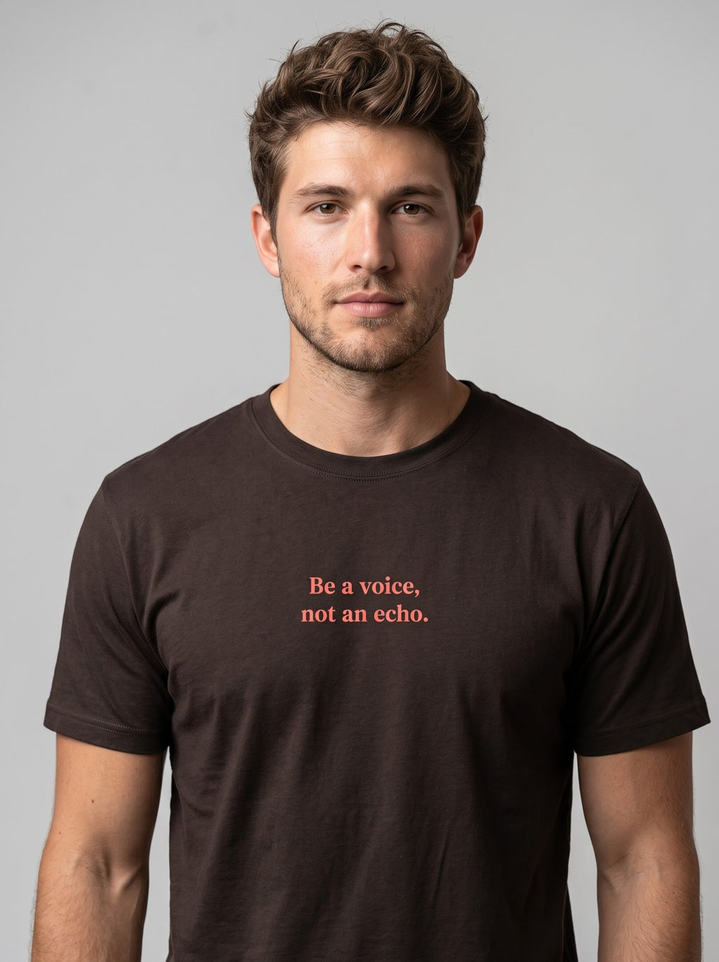 “Be a Voice, Not an Echo” T‑Shirt – Coffee Brown