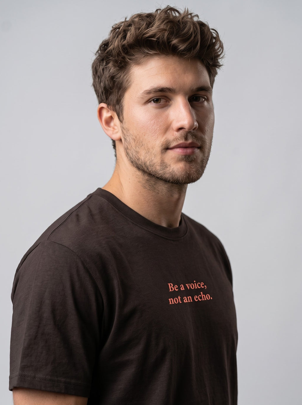 “Be a Voice, Not an Echo” T‑Shirt – Coffee Brown