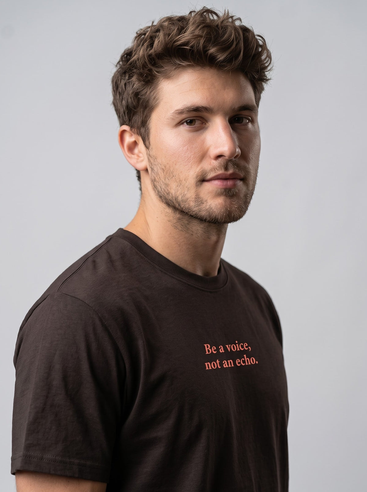 “Be a Voice, Not an Echo” T‑Shirt – Coffee Brown