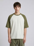 Unisex Oversized Raglan T-Shirt – Olive Green Sleeve / Off White Body