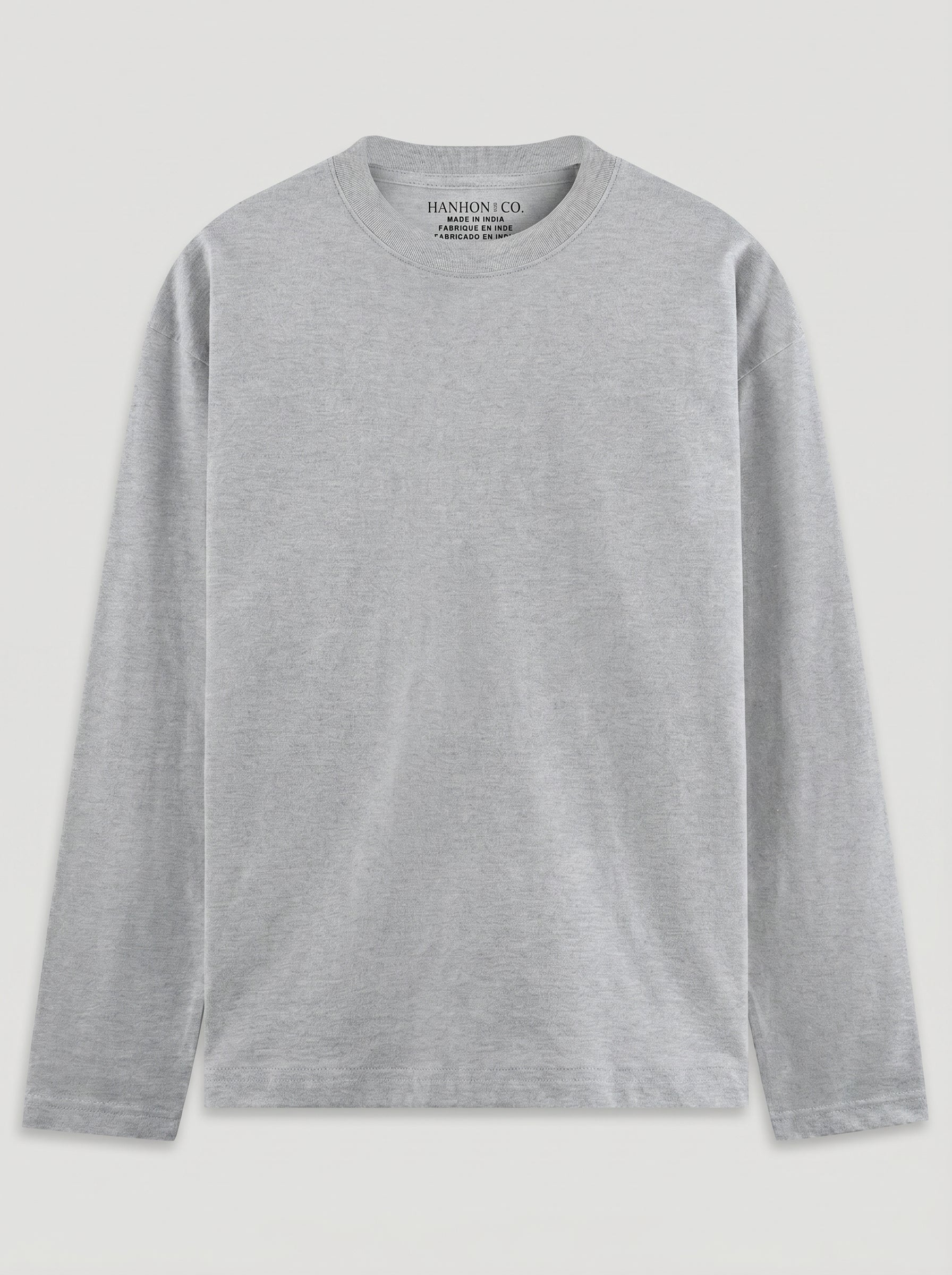 Everyday Full Sleeve Tee – Grey Melange Unisex Regular Fit