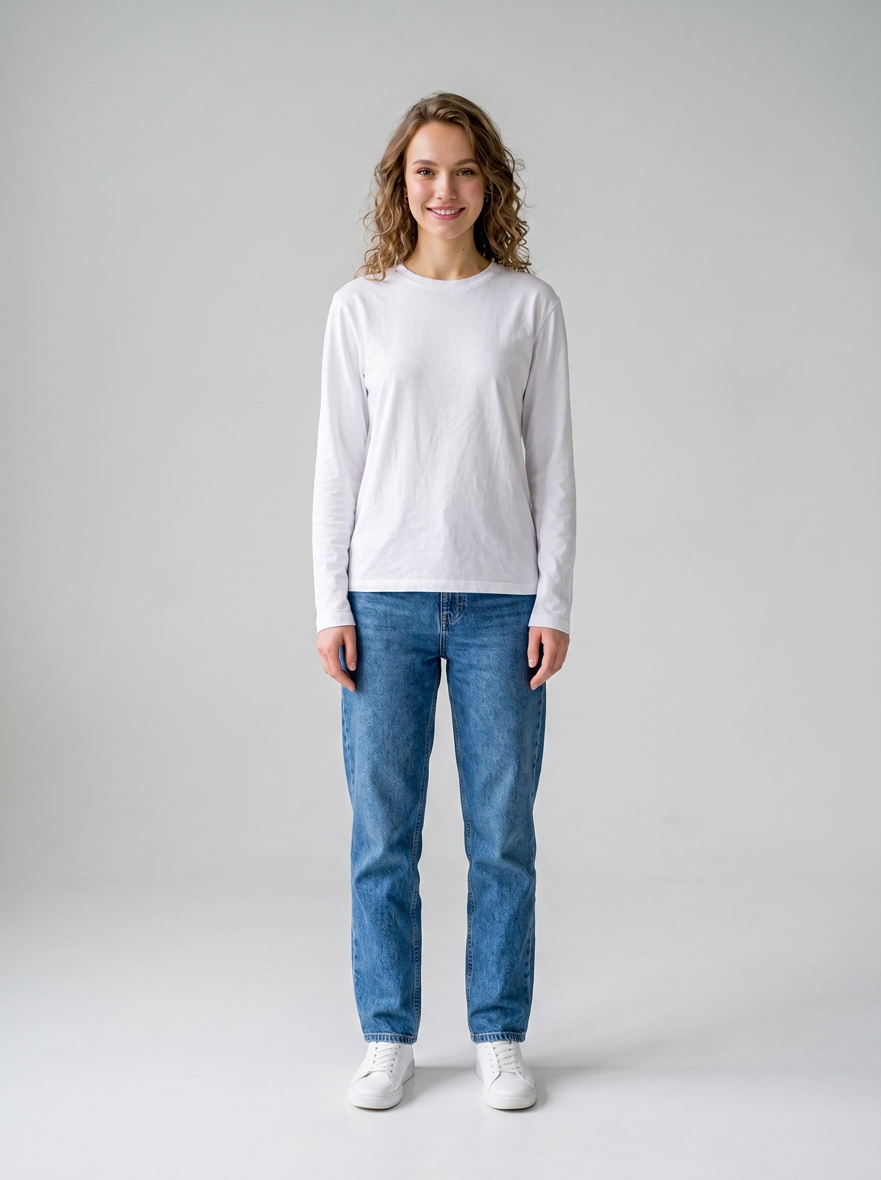 Everyday Full Sleeve Tee – White Unisex Regular Fit