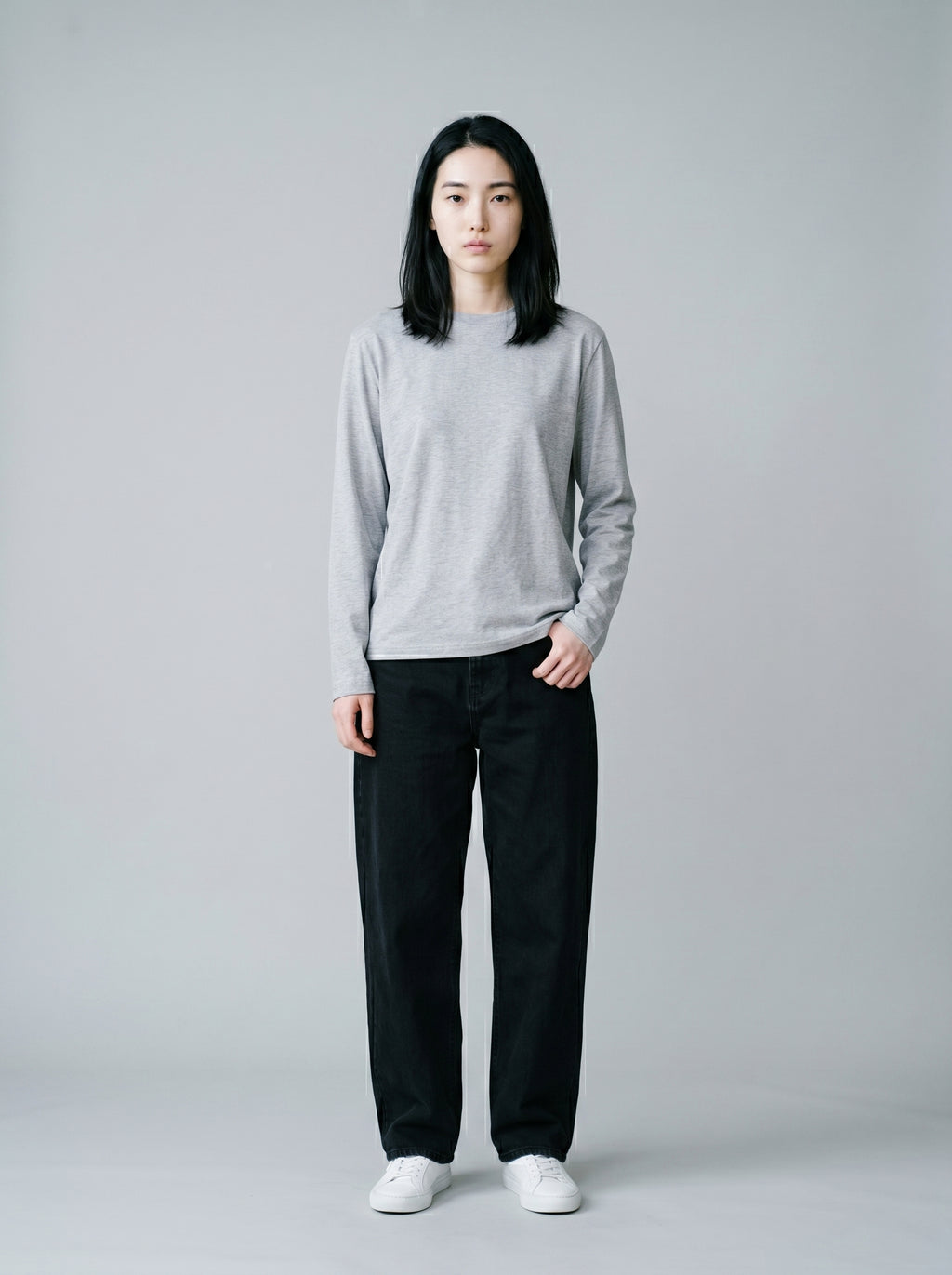 Everyday Full Sleeve Tee – Grey Melange Unisex Regular Fit