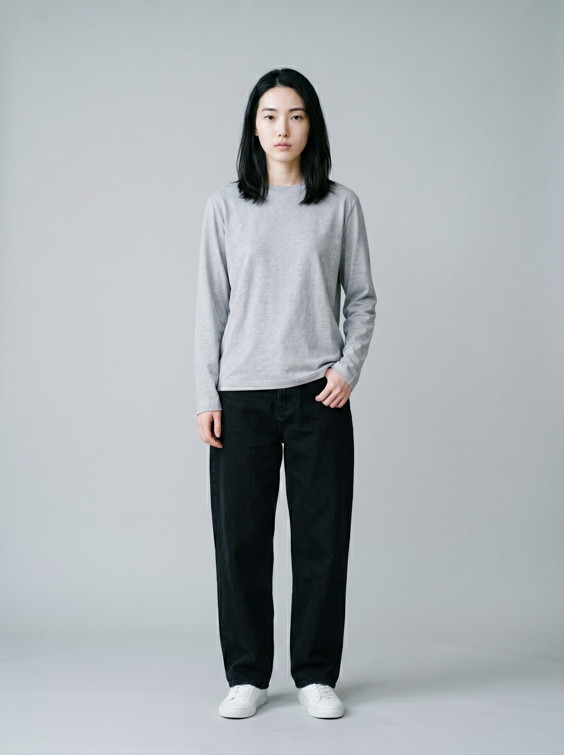 Everyday Full Sleeve Tee – Grey Melange Unisex Regular Fit