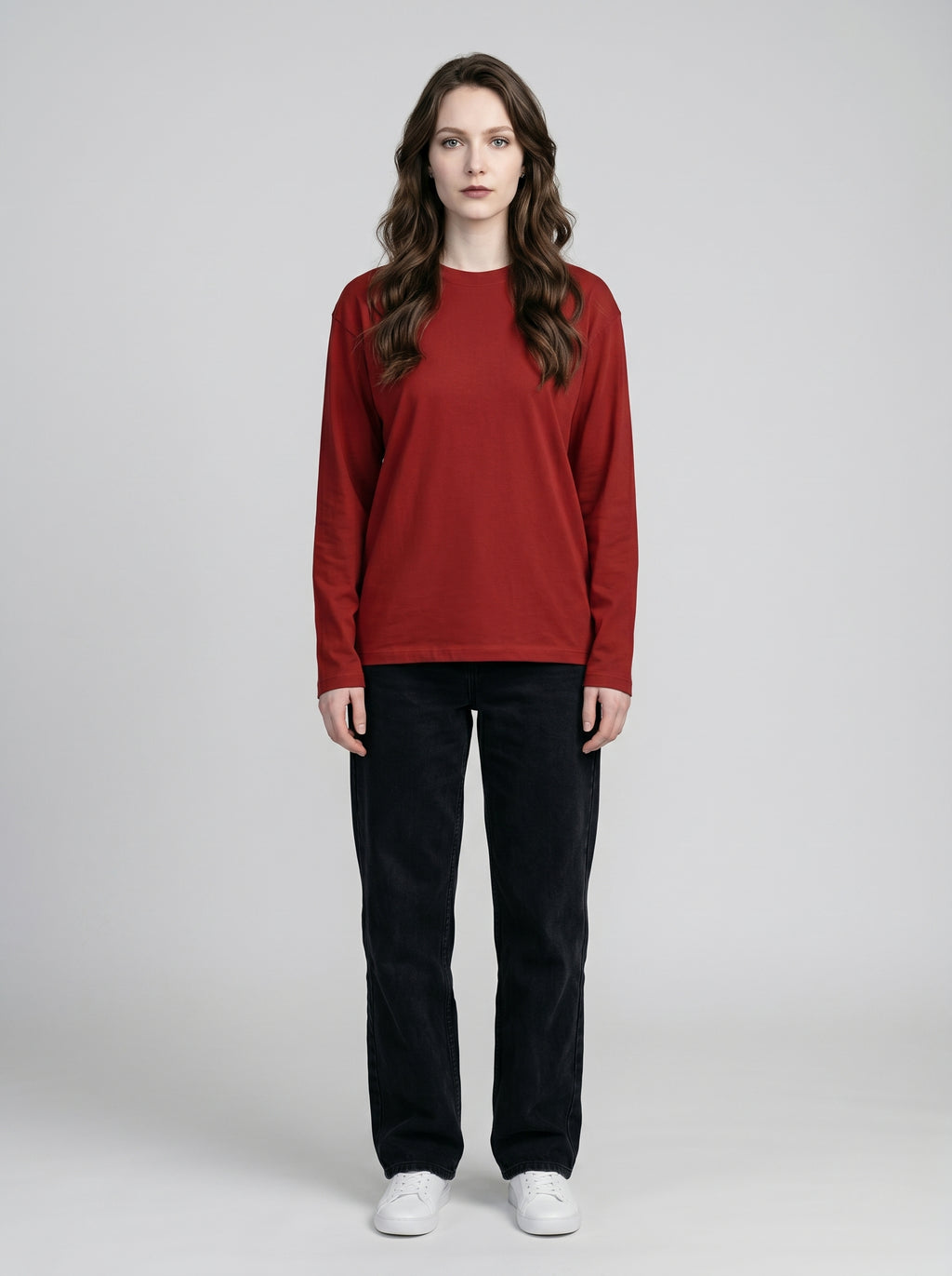 Everyday Full Sleeve Tee – Red Unisex Regular Fit