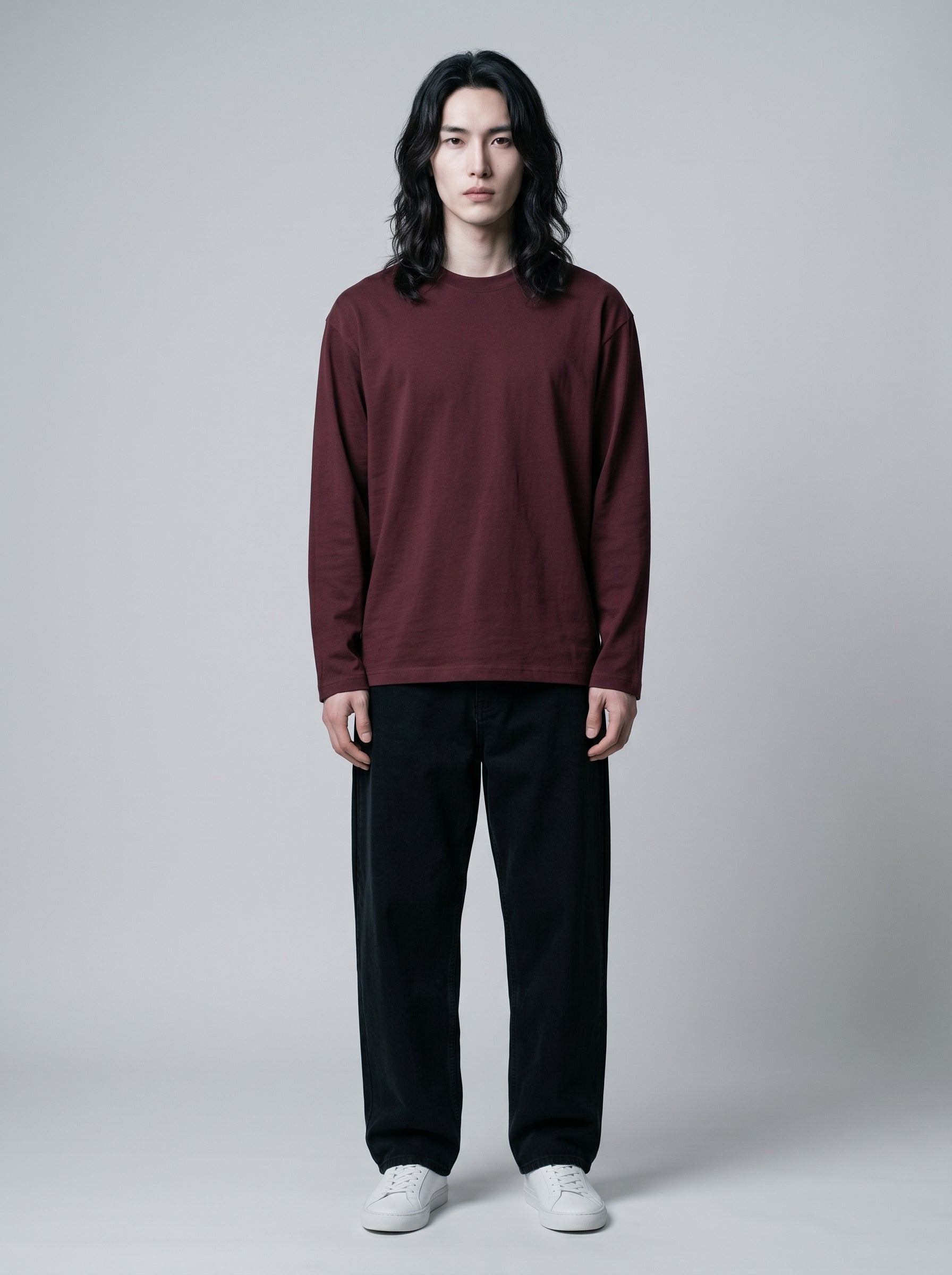 Everyday Full Sleeve Tee – Maroon Unisex Regular Fit