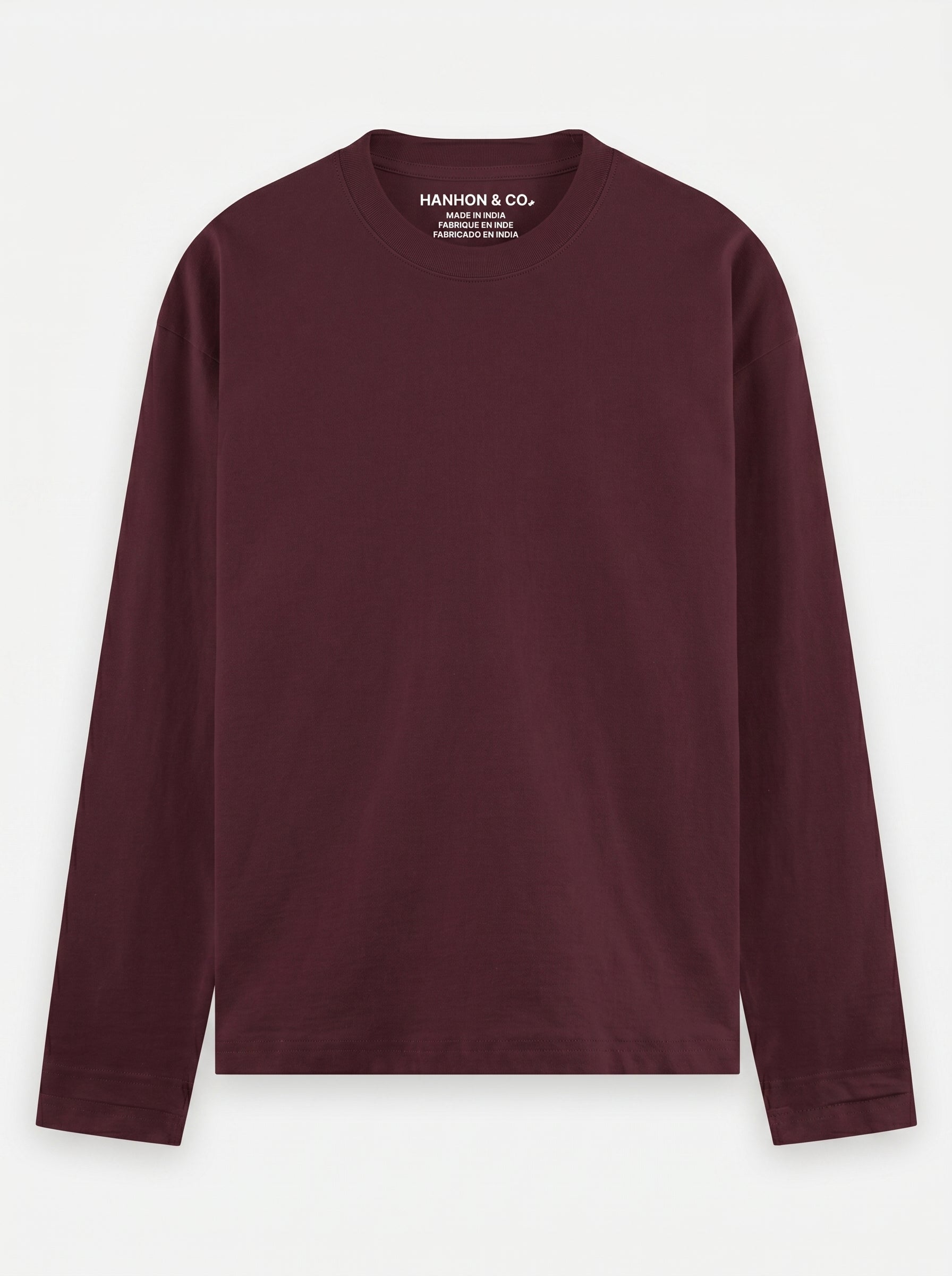 Everyday Full Sleeve Tee – Maroon Unisex Regular Fit