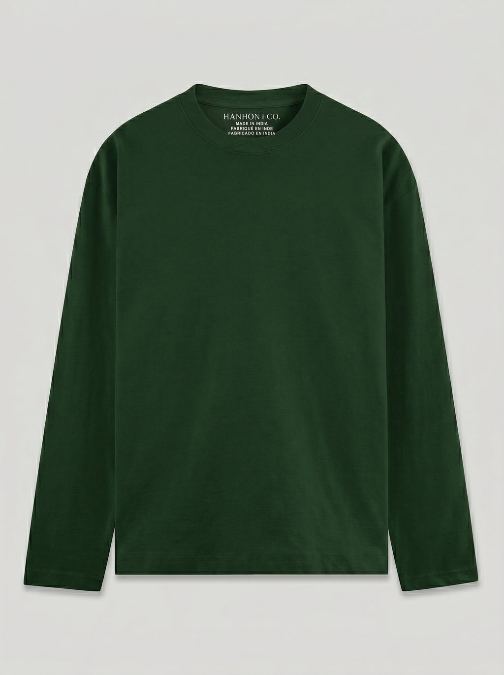 Everyday Full Sleeve Tee – Bottle Green Unisex Regular Fit