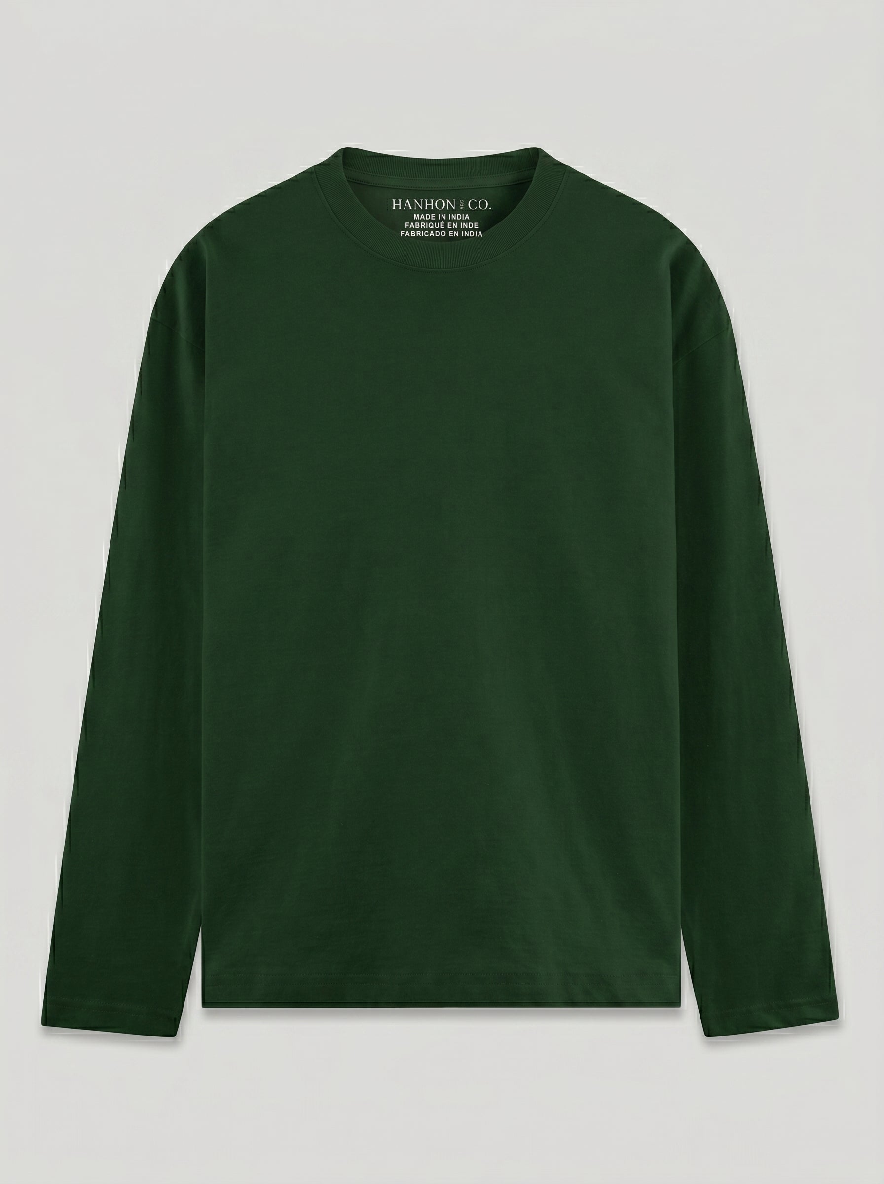 Everyday Full Sleeve Tee – Bottle Green Unisex Regular Fit