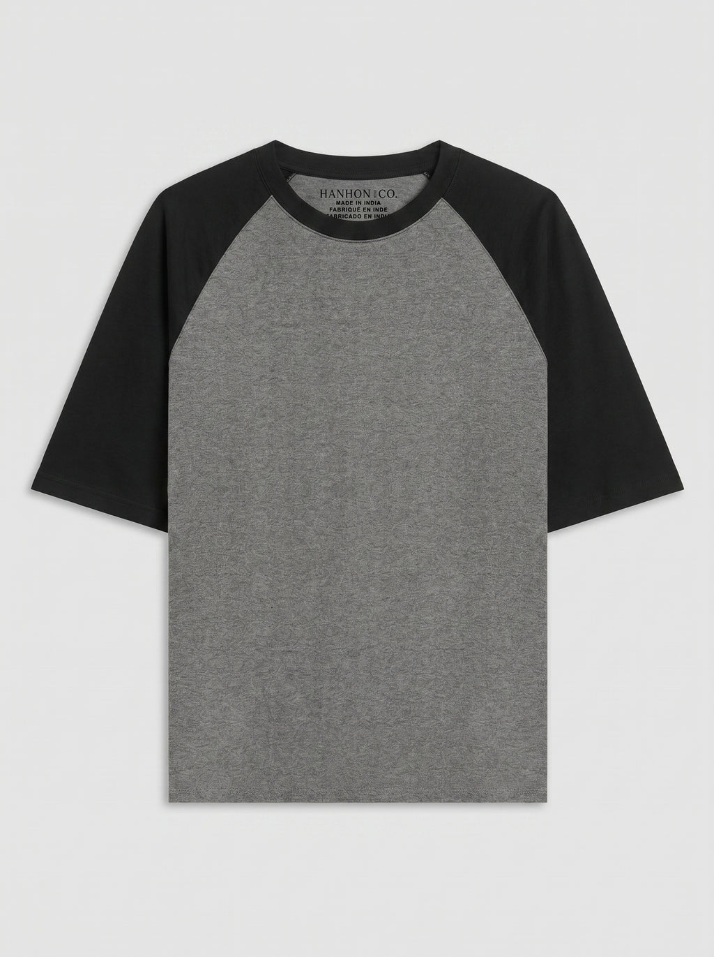 Oversized Raglan T-Shirt – Unisex Black Charcoal Melange