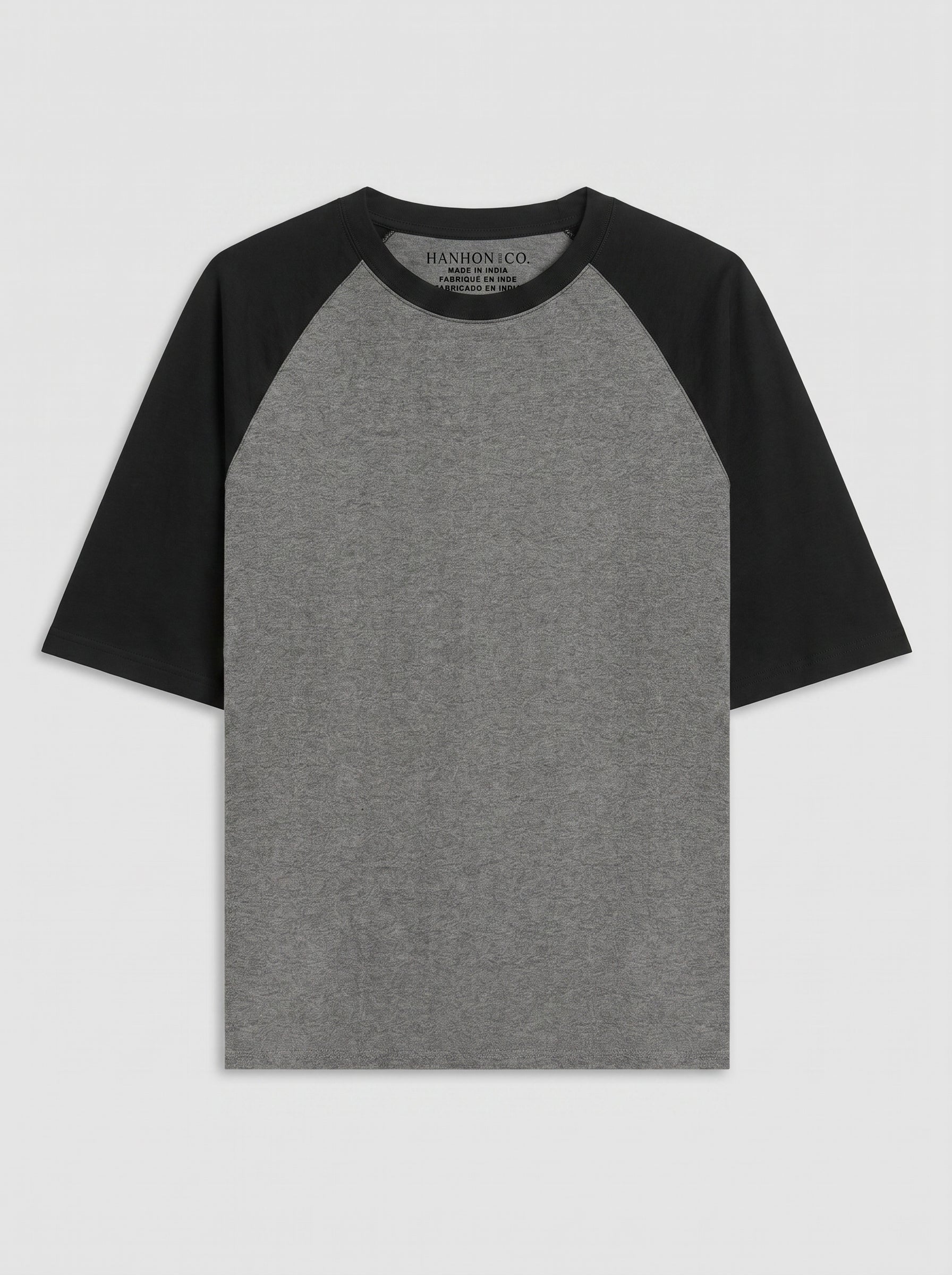 Oversized Raglan T-Shirt – Unisex Black Charcoal Melange
