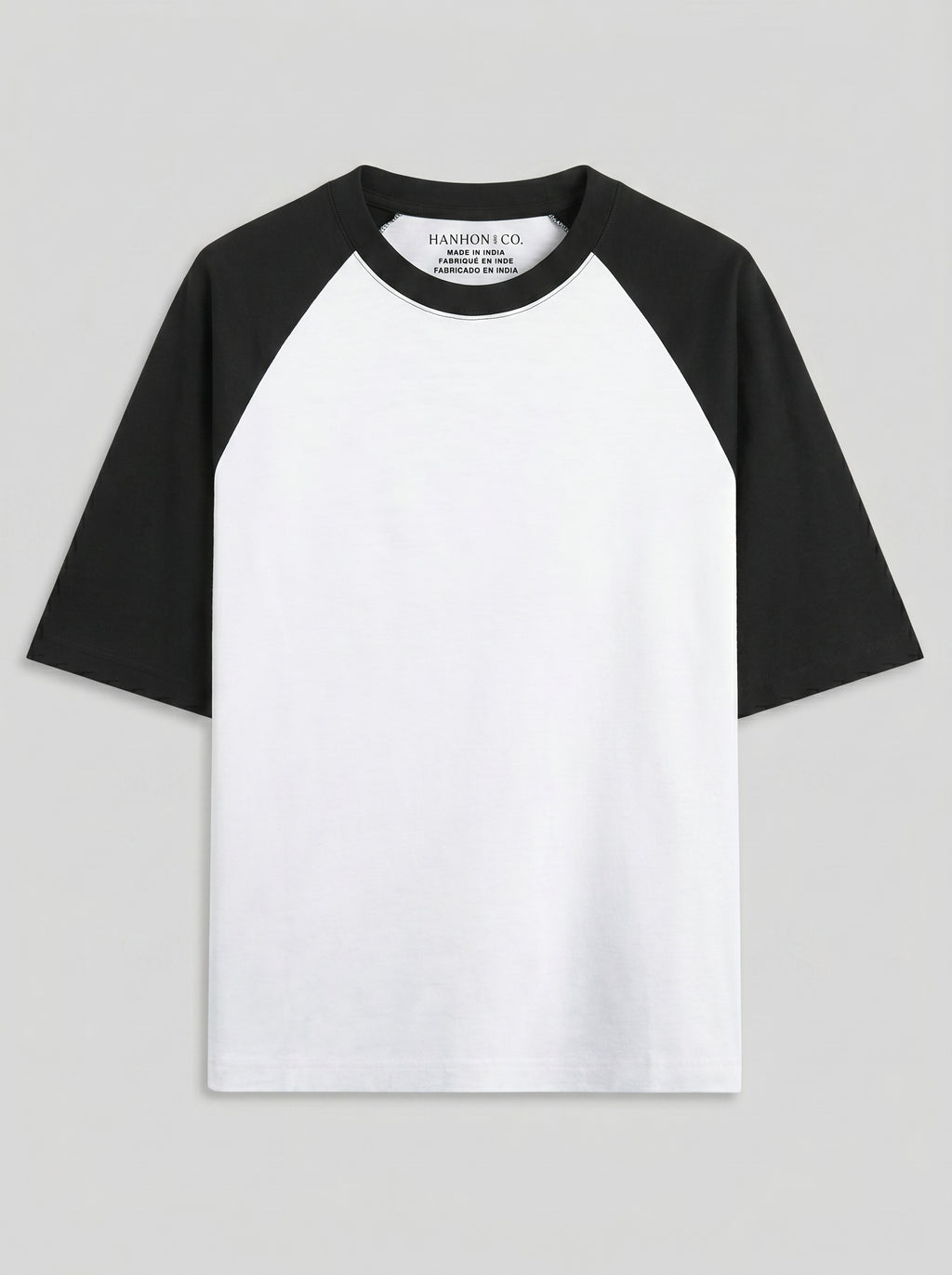 Oversized Raglan T-Shirt – Unisex Black White