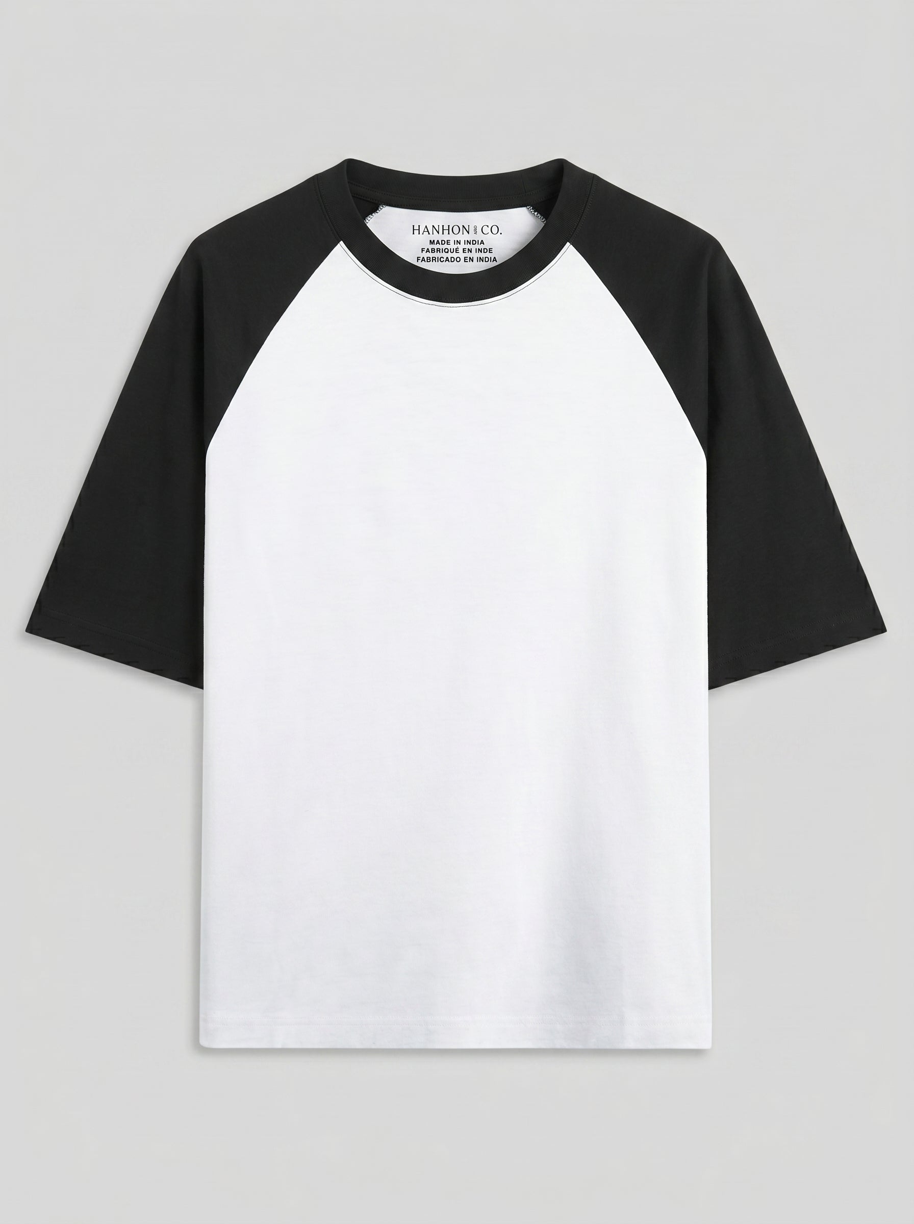 Oversized Raglan T-Shirt – Unisex Black White