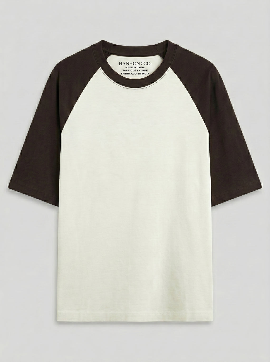 Unisex Oversized Raglan T-Shirt – Coffee Brown Sleeve / Off White Body